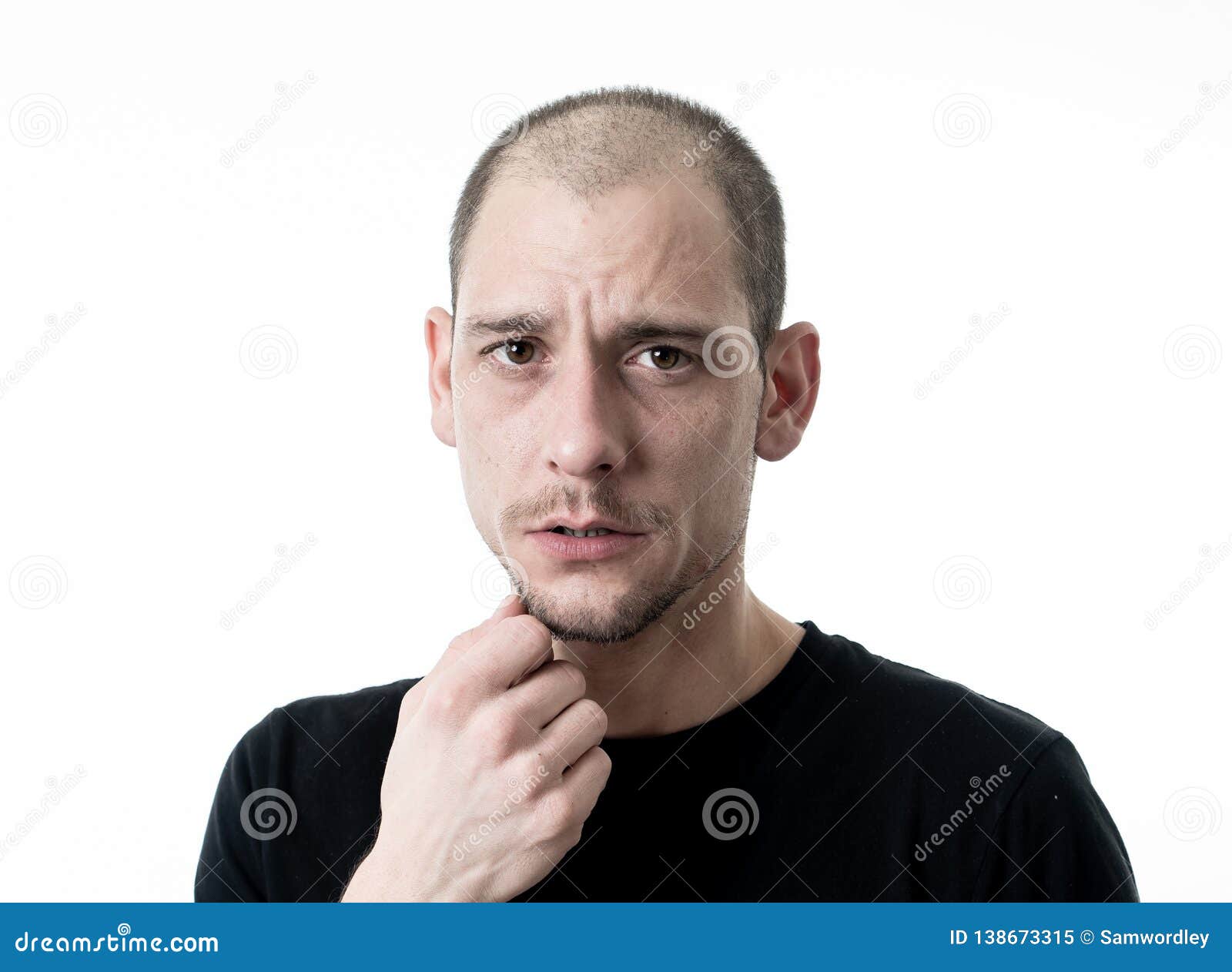 Portrait Haut Etroit Du Visage Triste De Jeune Homme Souffrant De La Depression De L Effort Et De La Tristesse Image Stock Image Du Etroit Triste