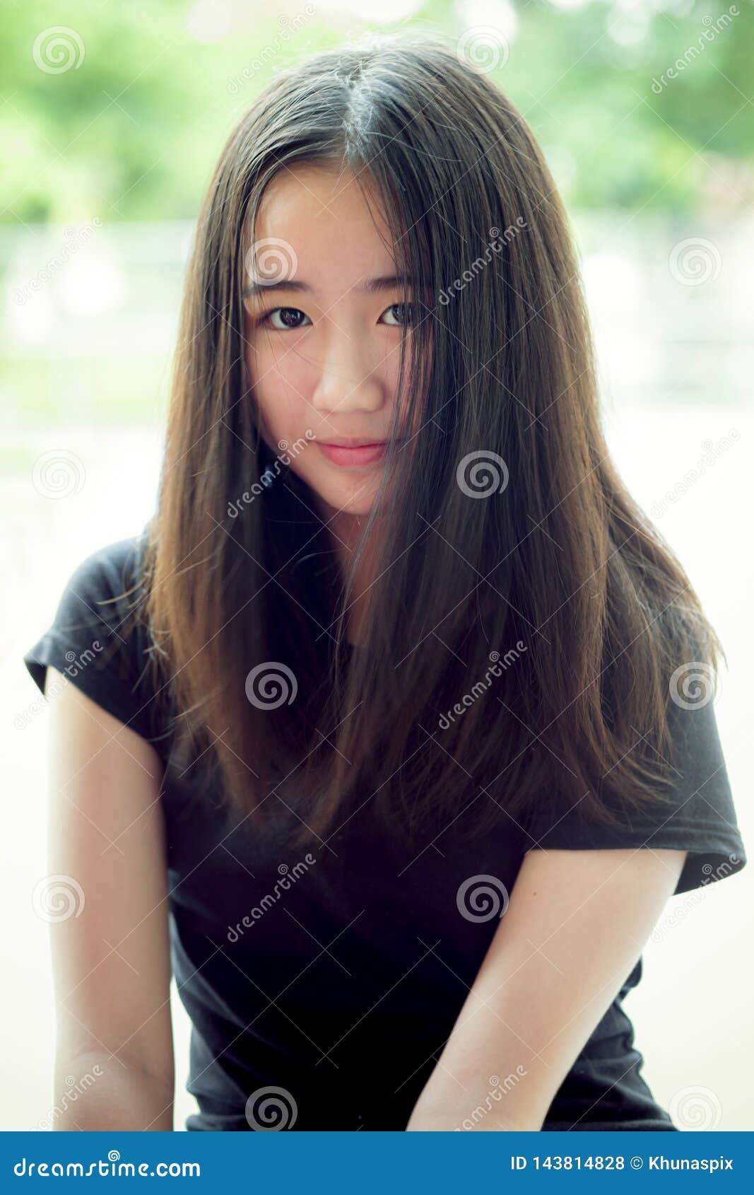 Good Looking beauty teenager Portrait Headshot Of Beautiful Asian Teenager Looking With Eyes Contact Outdoor Stock Photo Image Teen 143814828