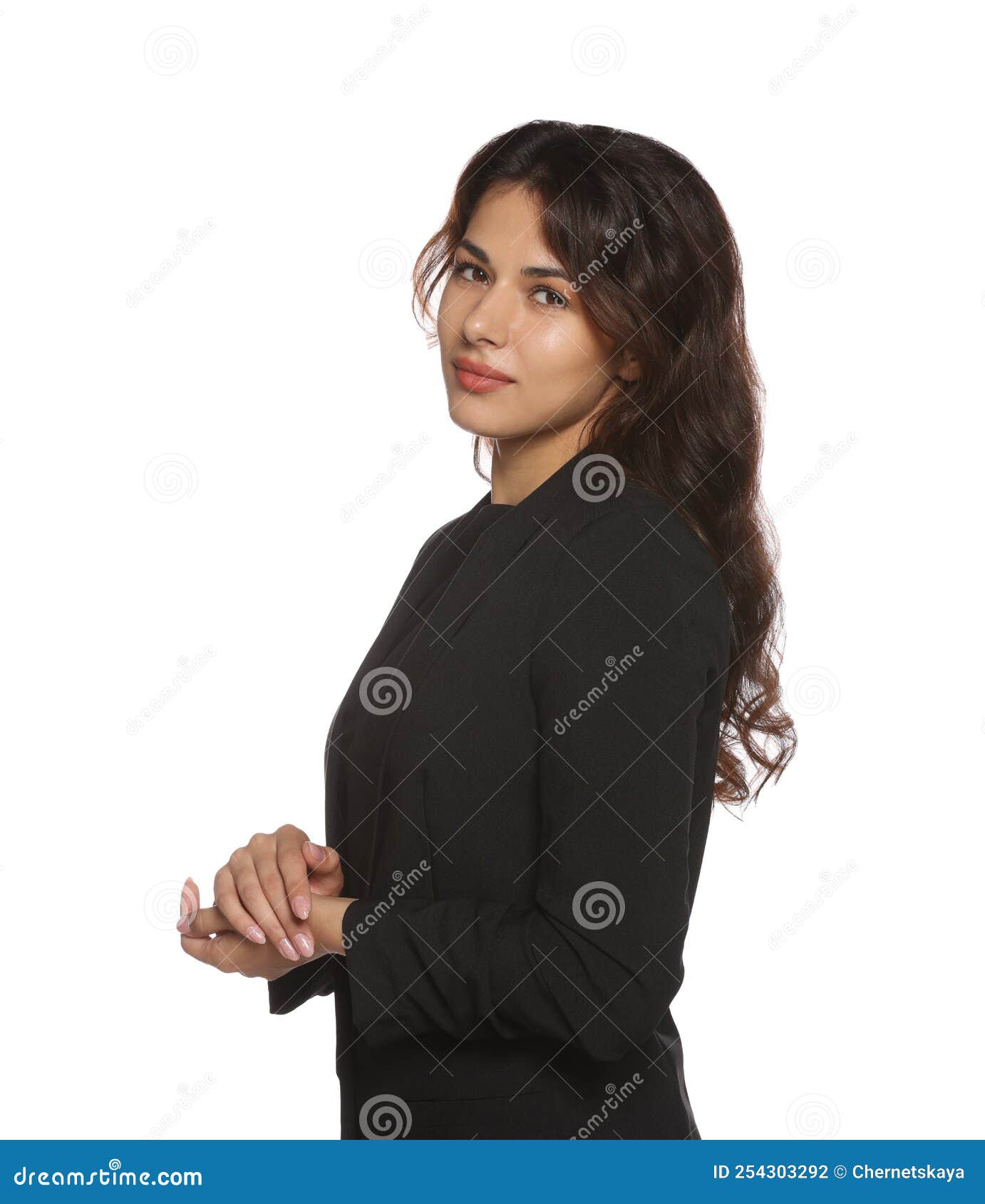 Portrait of Hostess in Uniform on Background Stock Photo - Image of
