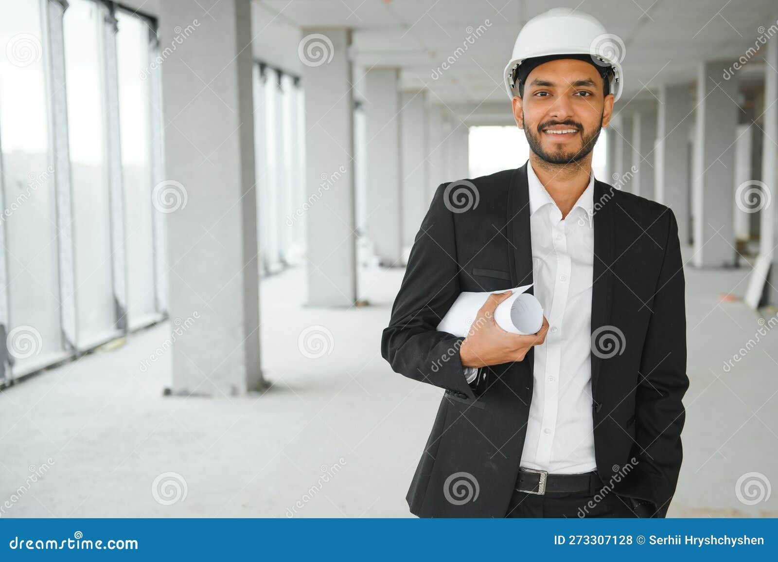 Portrait of a Indian Engineer Posing at the Camera Stock Photo Image