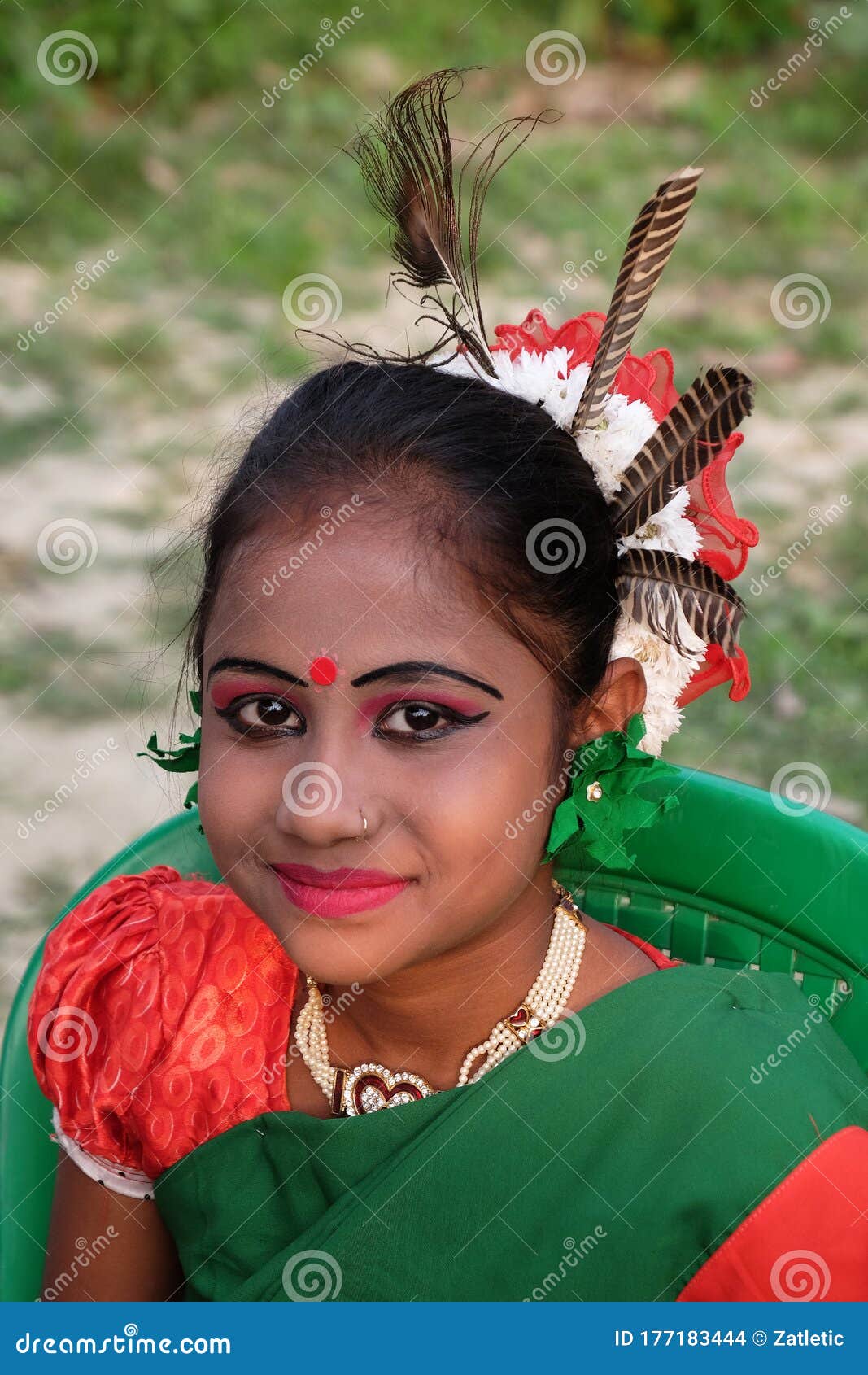 Portrait Of Indian Girl Dancer In Kumrokhali West Bengal India Editorial Stock Image Image 