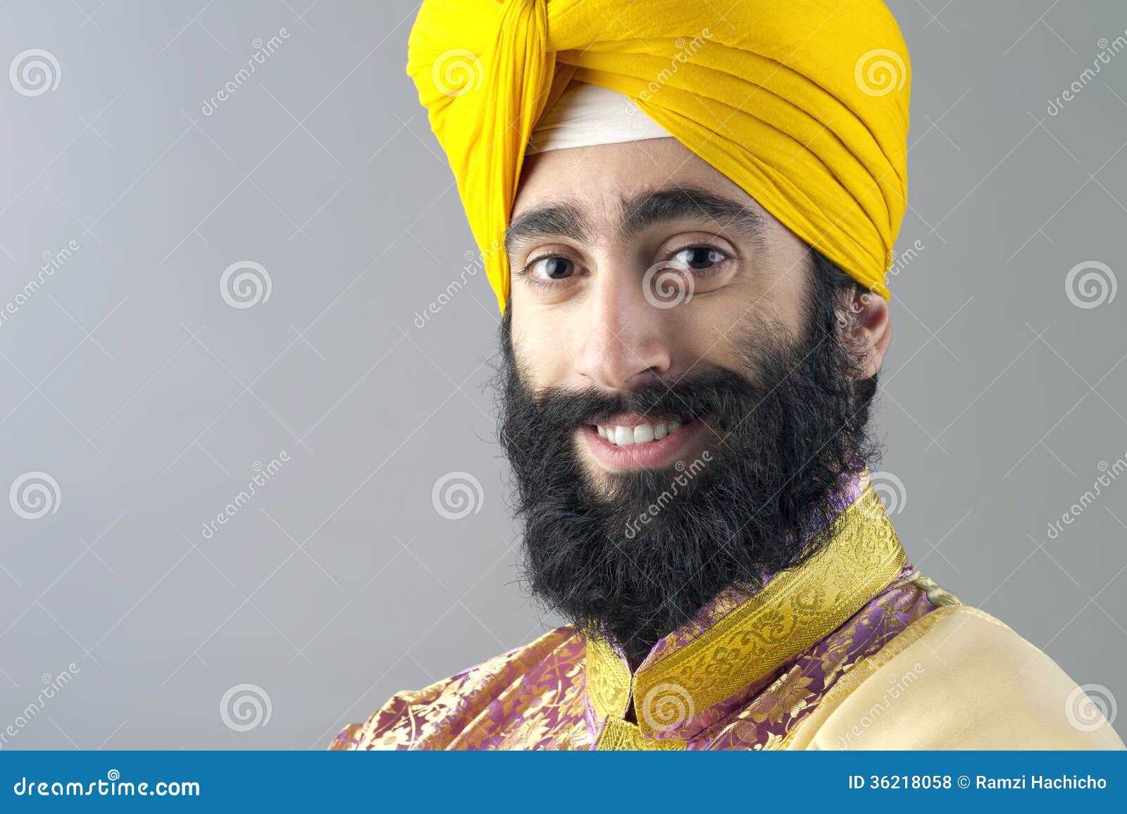 portrait of indian sikh man with bushy beard
