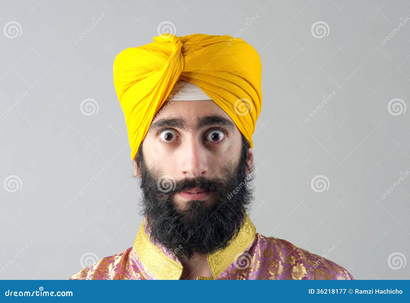 portrait of indian sikh man with bushy beard