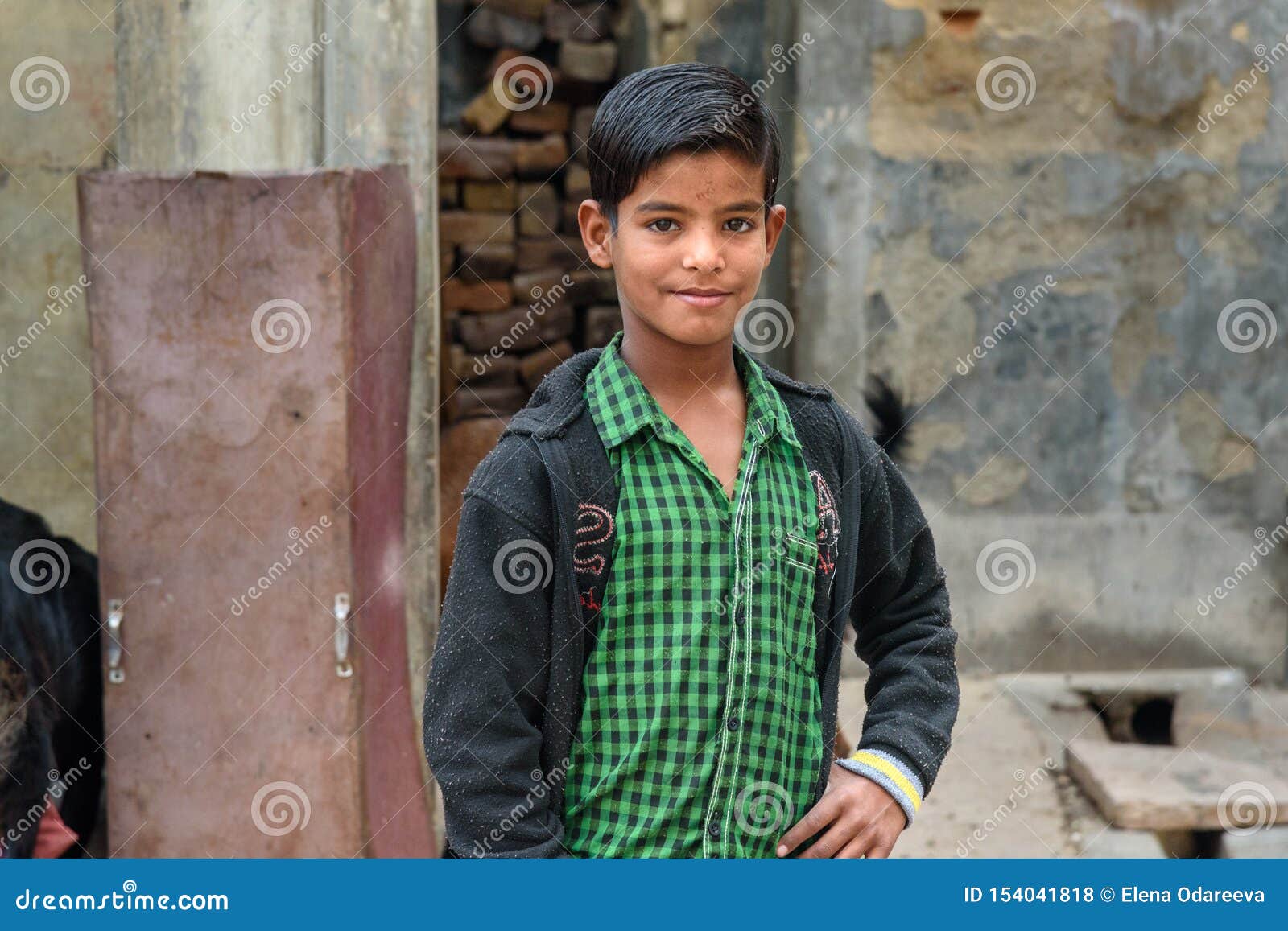 Portrait Of Indian Young Boy On The Street In Bikaner R