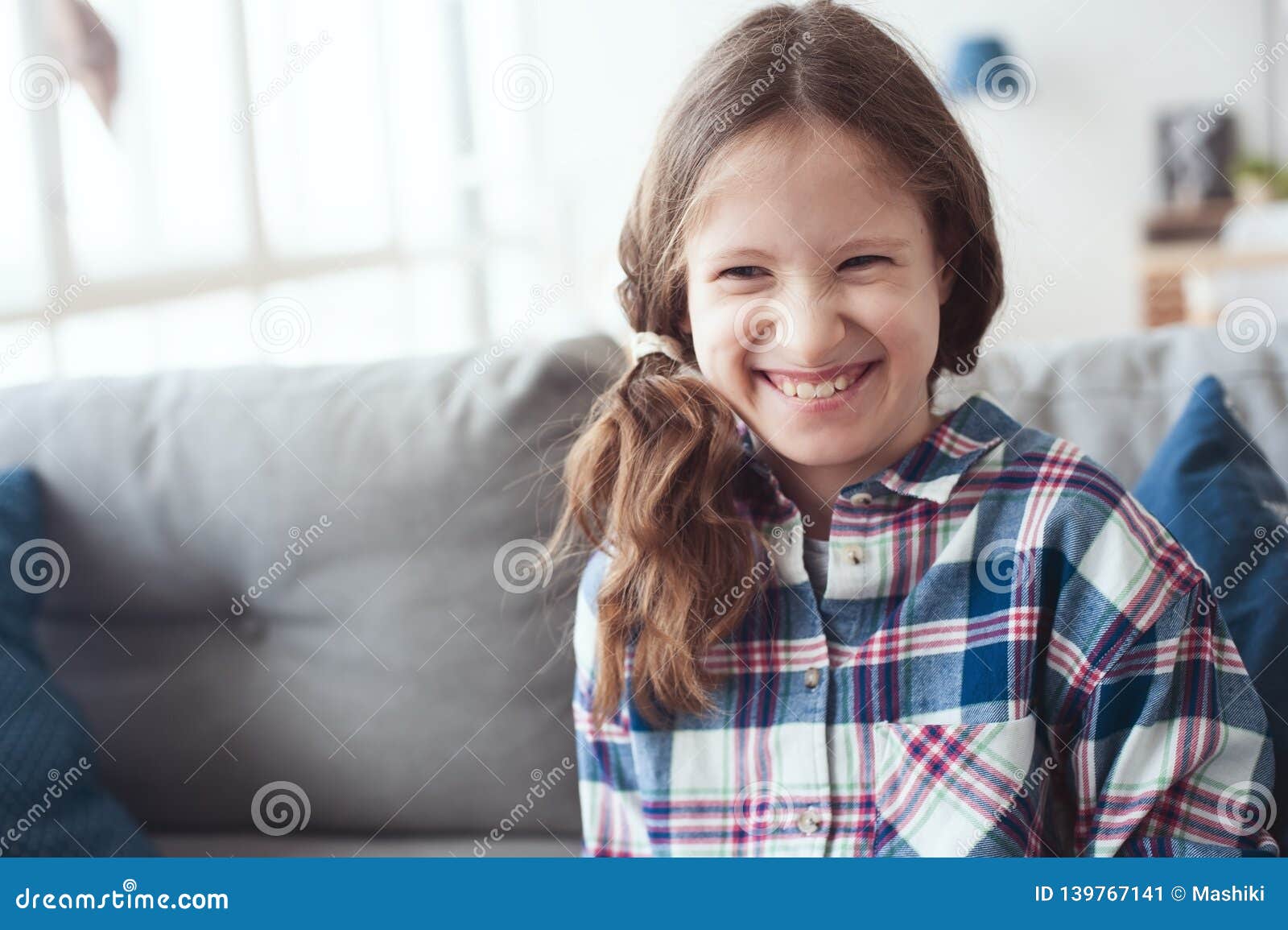 Portrait Iof Naughty Kid Girl Laughing. Happy Funny Artistic Child Stock  Image - Image of humorous, disagree: 139767141
