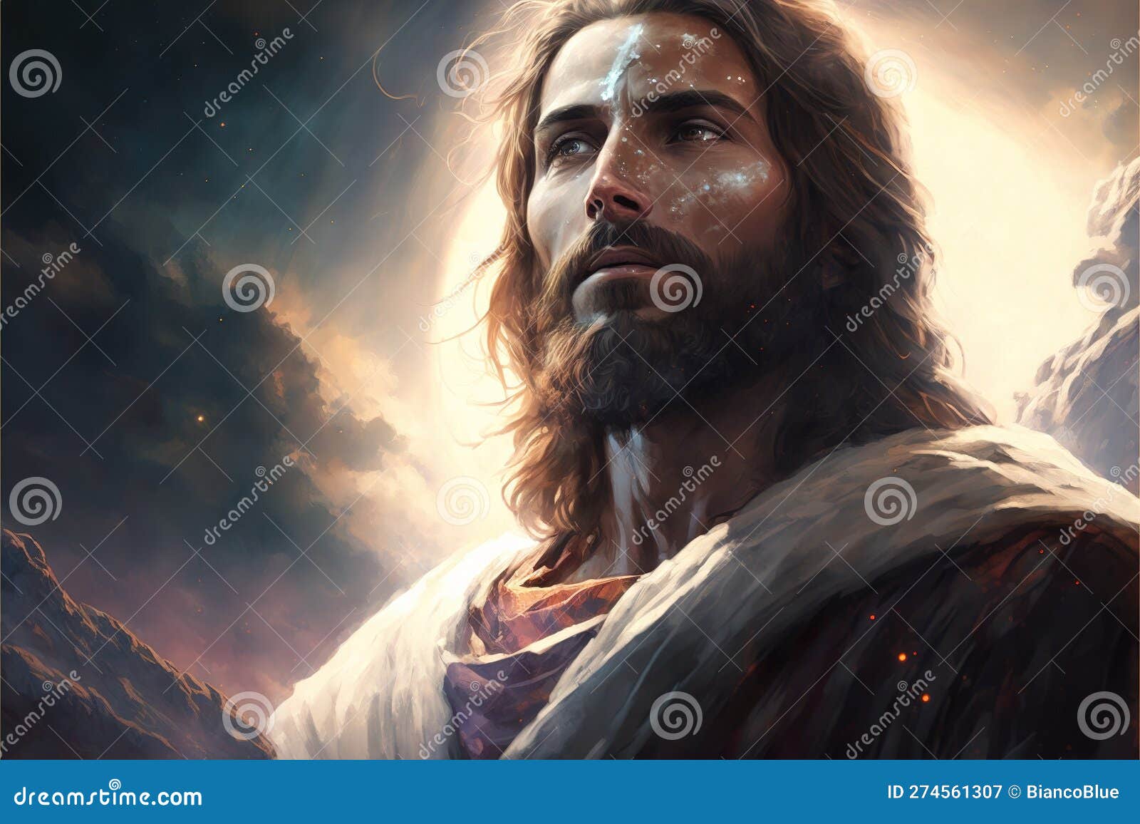 Portrait of Jesus Christ after Resurrection, Powerful Image for Easter