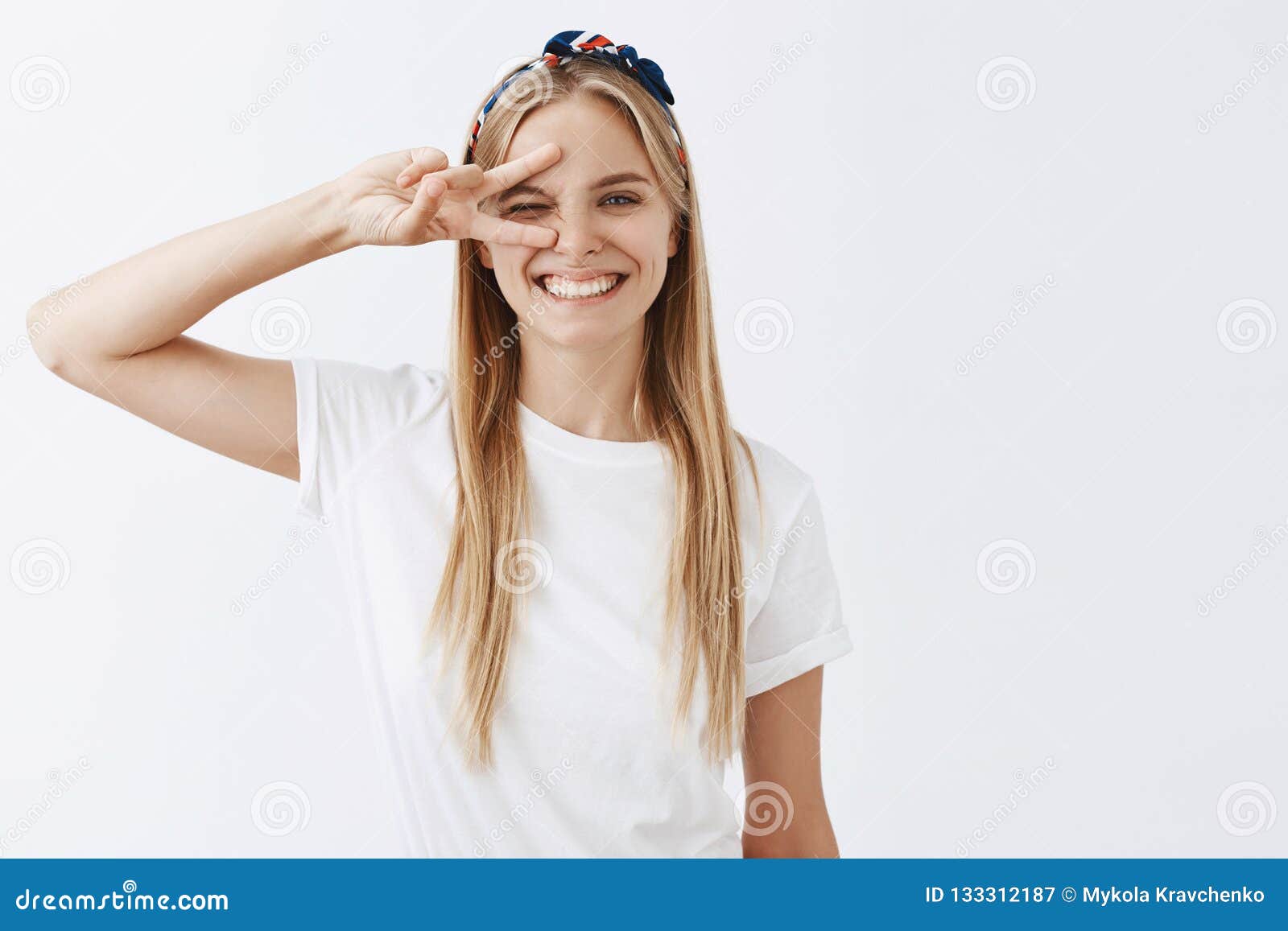 Portrait of Joyful Funny and Playful Young Caucasian Blond Girl with ...