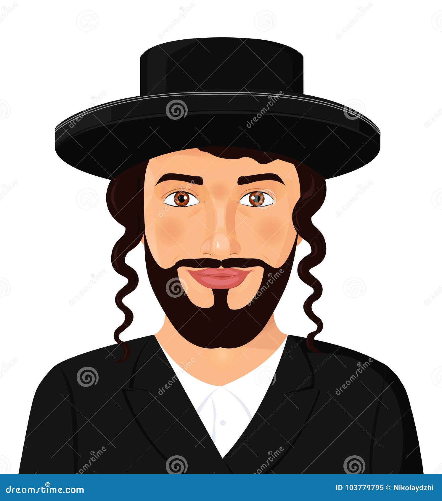 chapeau noir pour hommes juifs traditionnels 1752083 Art vectoriel chez  Vecteezy
