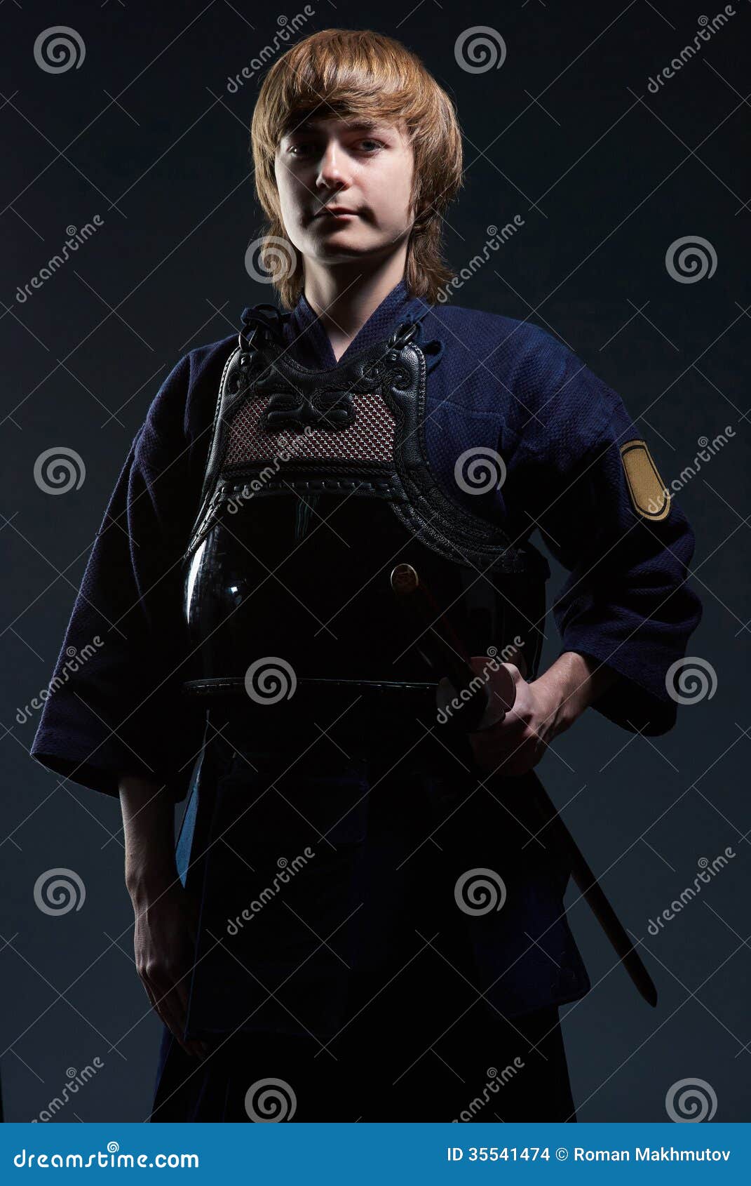 Portrait of a Kendo Fighter with Bokken Stock Photo Image of kimono