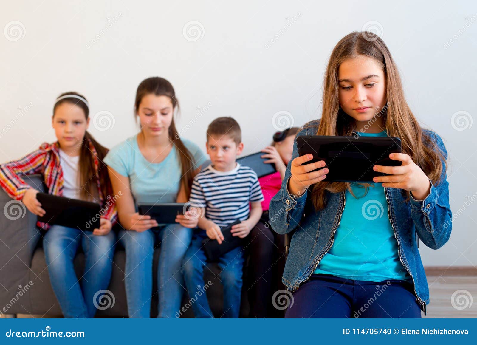 Kids Using Different Gadgets Stock Photo Image of childhood, learning