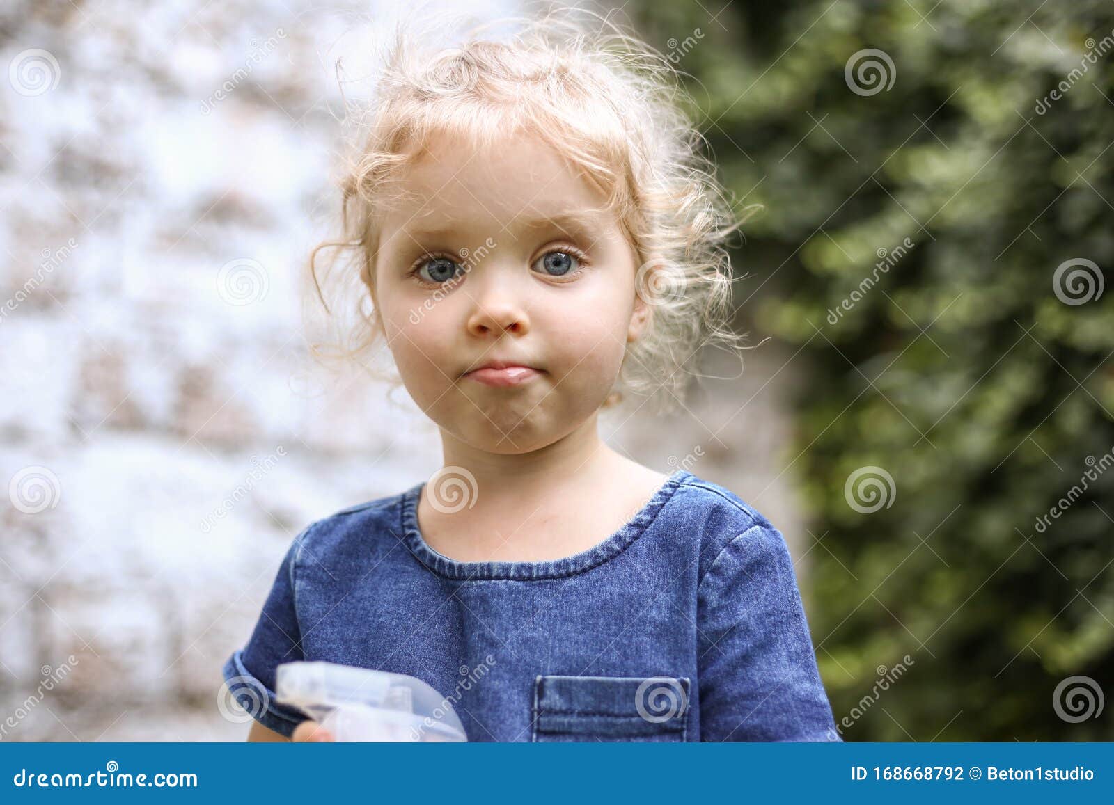 Portrait of a Little Beautiful European Girl with Curly Blonde Hair and Blue Eyes of 3 To 4 Years in a Classic Blue Color Dress, Stock Photo - Image of nature, beautiful: 168668792 Portrait of a Little Beautiful European Girl with Curly Blonde Hair and Blue Eyes of 3 To 4 Years in a Classic Blue Color Dress, Stock Photo - Image of nature, beautiful: 168668792