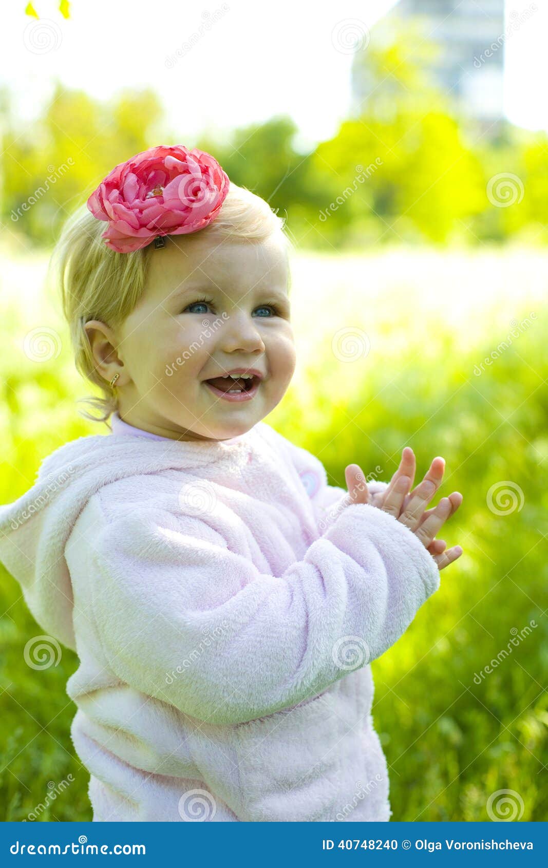 Portrait of the Little Beautiful Girl Stock Photo - Image of flower ...