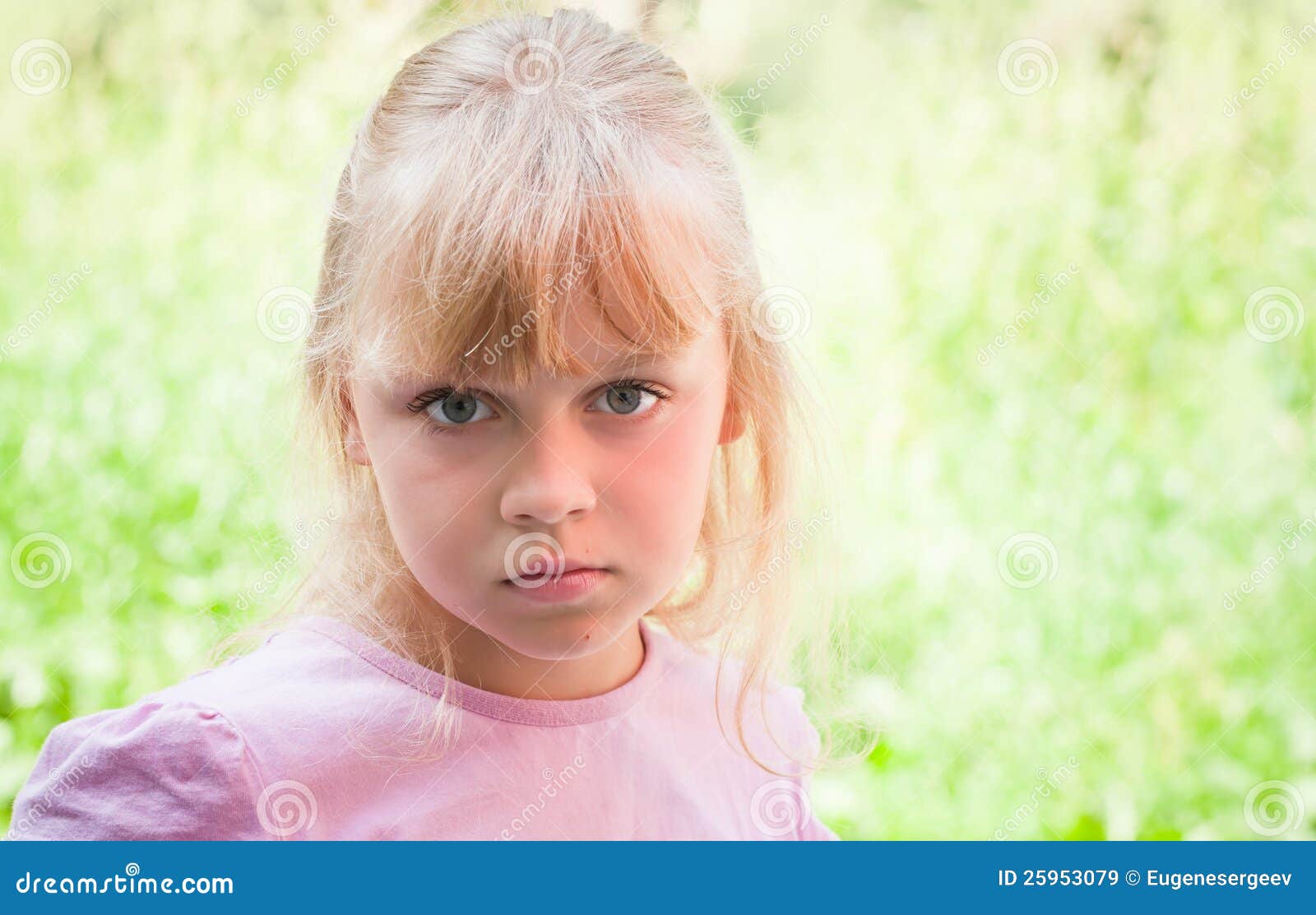 Portrait Of A Little Blond Beautiful Russian Girl Stock