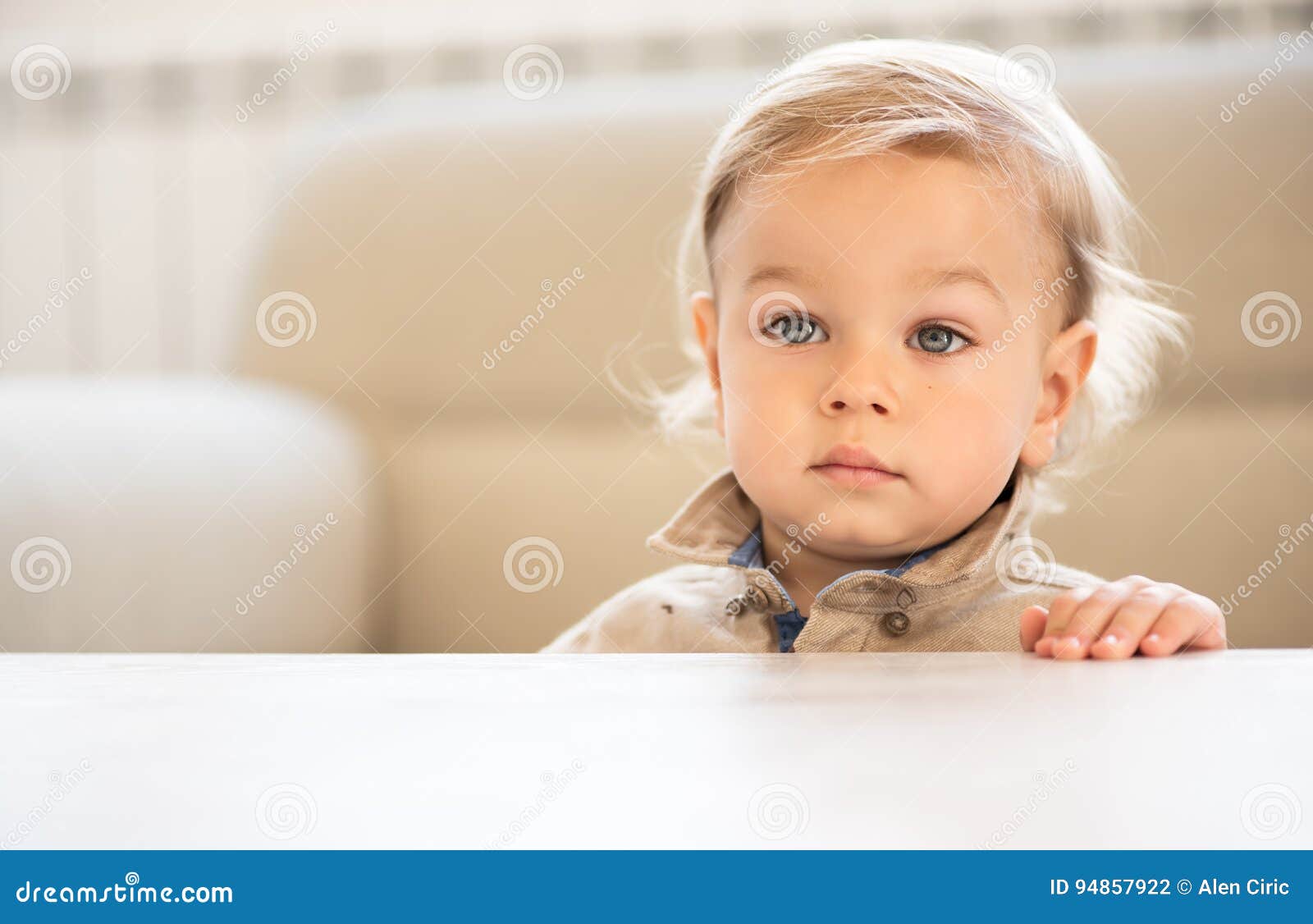 Portrait of Little Boy with Blue Eyes. Stock Photo Image of blue