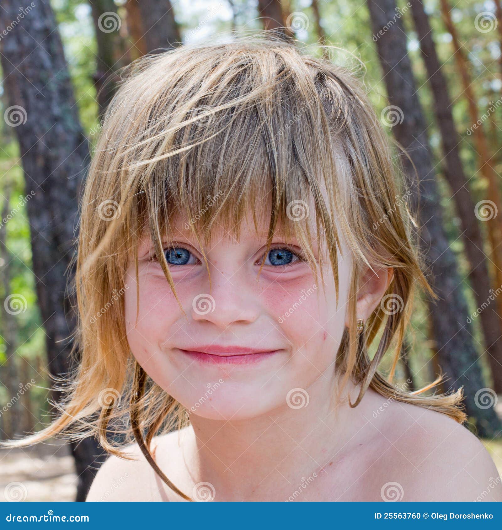 Portrait of a Little Cute Laughing Girl Stock Photo - Image of cheerful ...