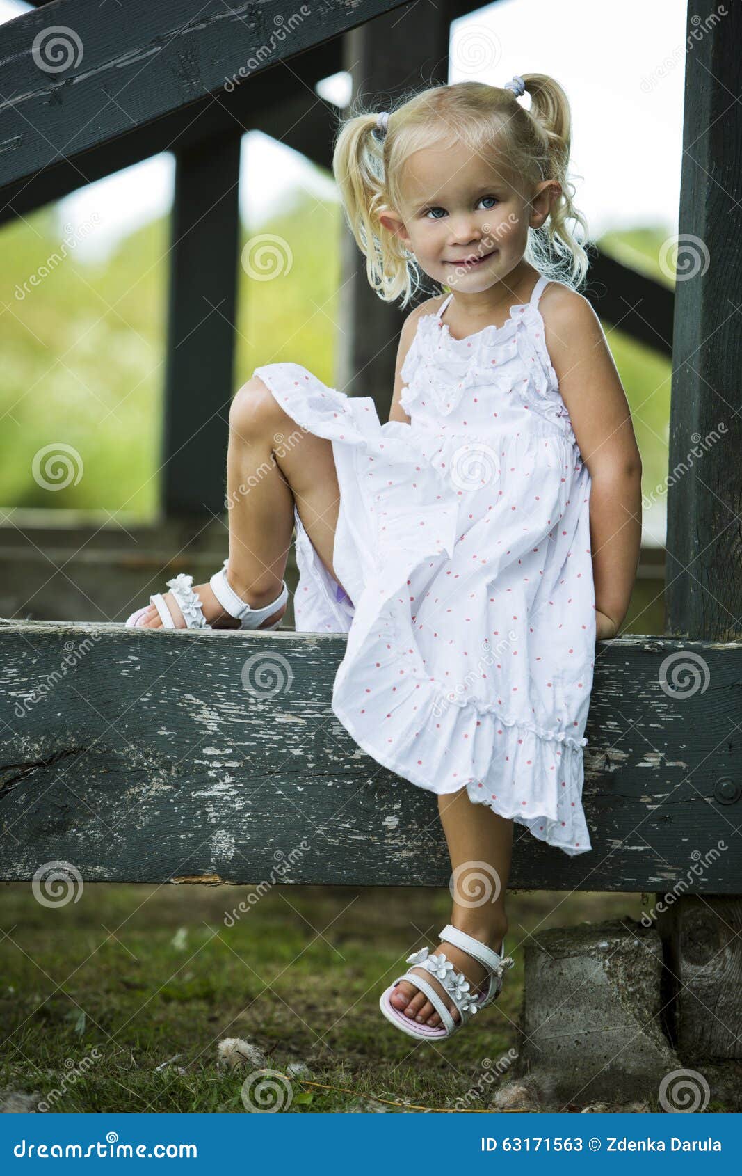 Portrait of a Little Girl in the Park Stock Image - Image of child ...