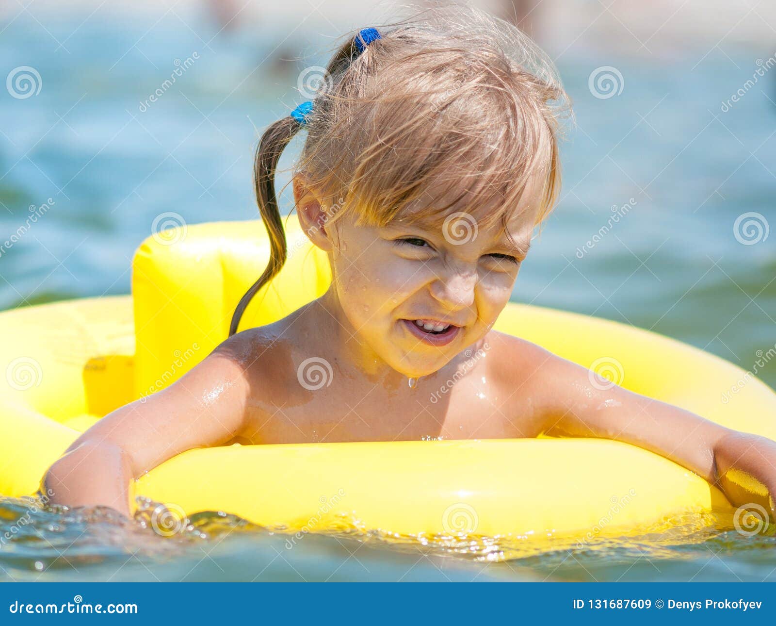 Little girl in sea stock image. Image of child, people - 131687609