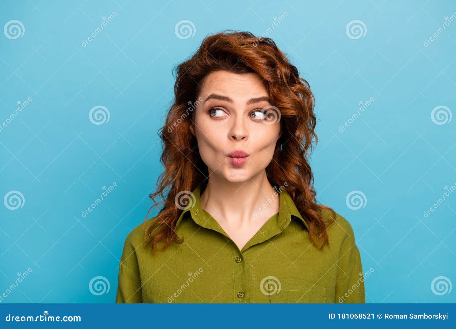 Portrait of Lovely Charming Woman Look Copyspace Want Attract Cute Guy Send  14-february Air Kiss Wear Trendy Outfit Stock Image - Image of face, dream:  181068521