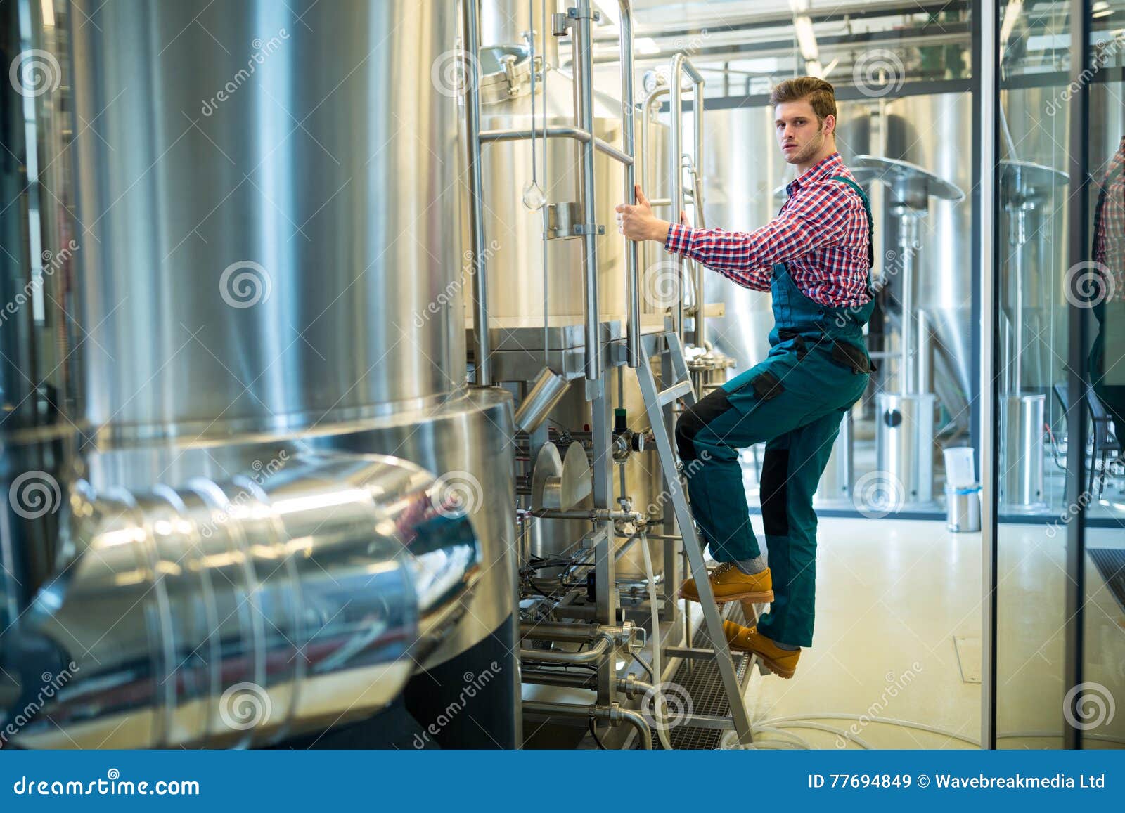 Portrait of Maintenance Worker at Brewery Stock Image Image of