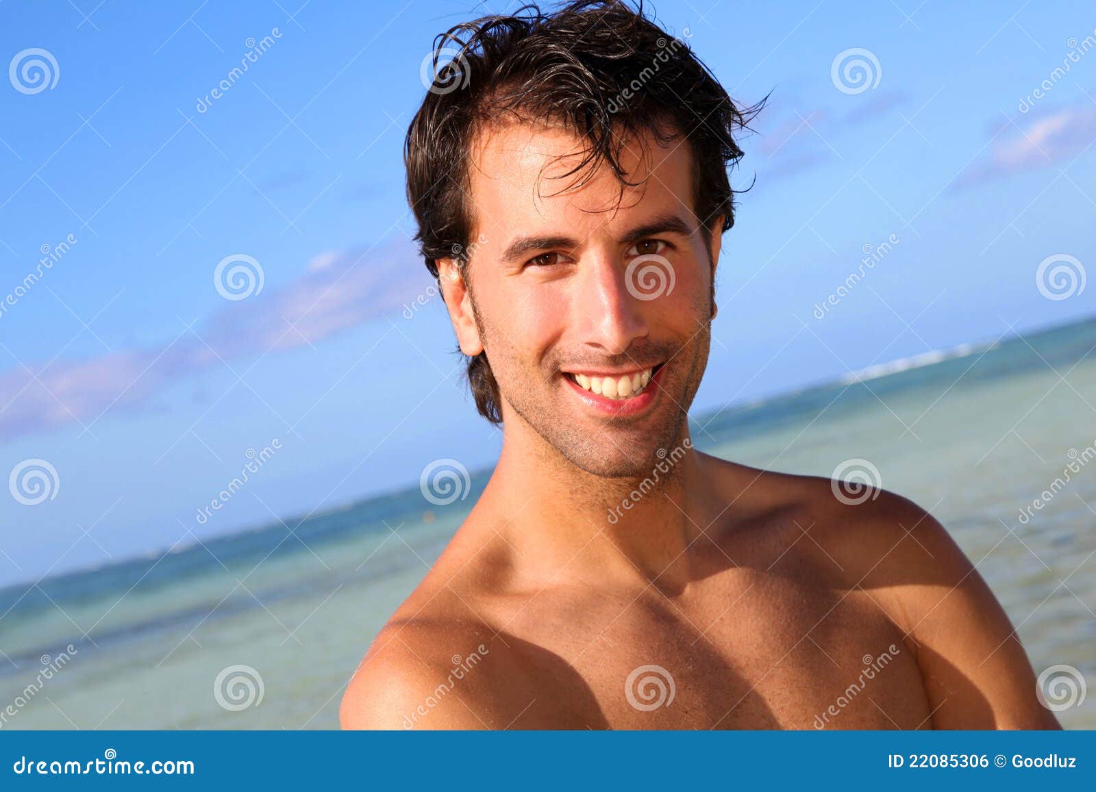 Portrait of Man at the Beach Stock Photo - Image of holidays, ocean ...