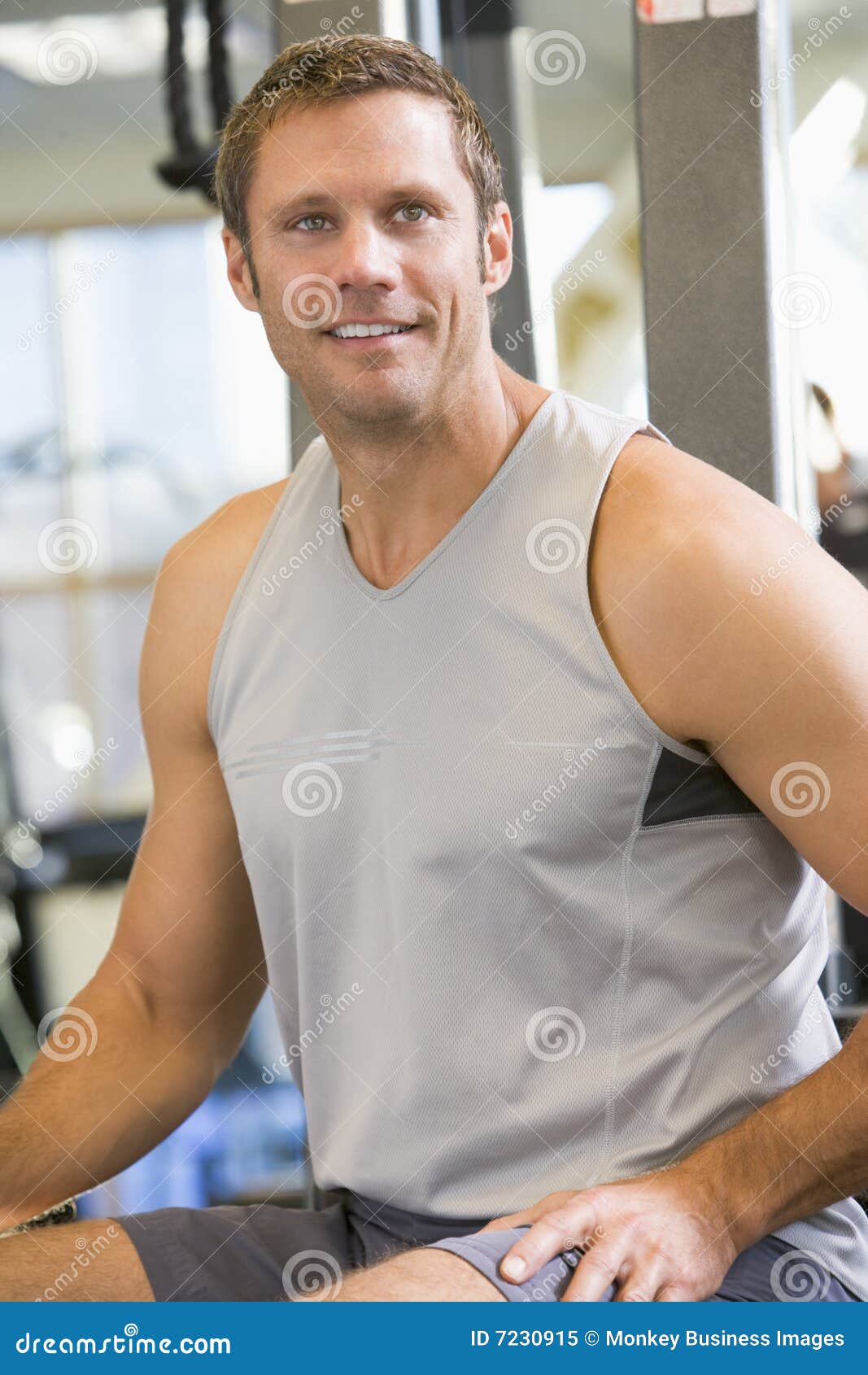 Portrait of Man at Gym stock image. Image of working, sportswear - 7230915