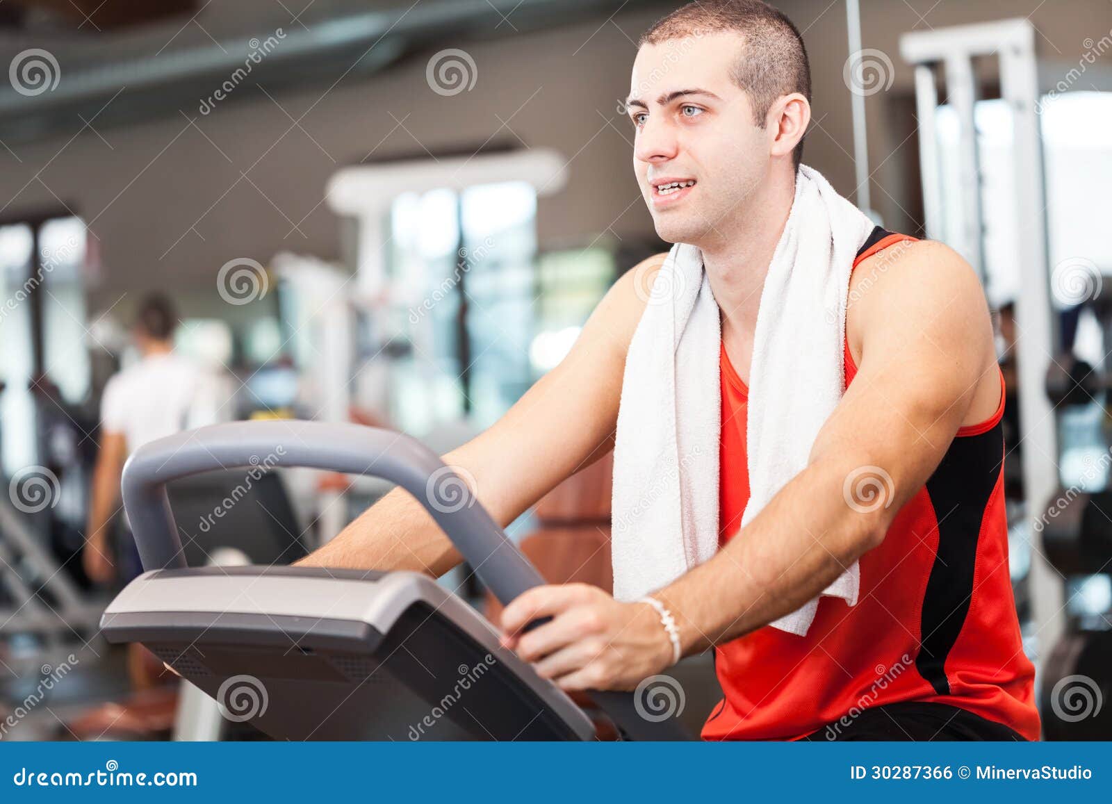 Man Training in a Fitness Club Stock Photo - Image of athlete, hall