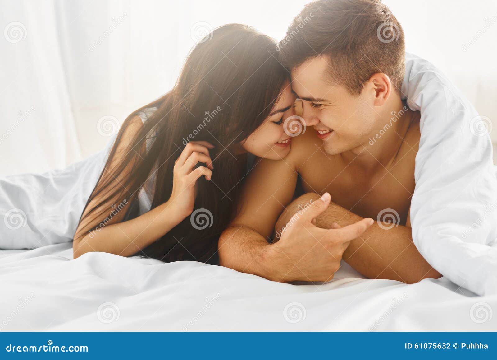 Portrait Of Man And Woman In Bed Stock Photo Image Of Lovers