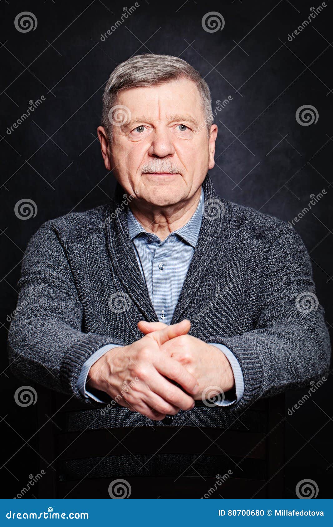 Portrait Of Mature Businessman. Senior Man On Black Stock Photo - Image