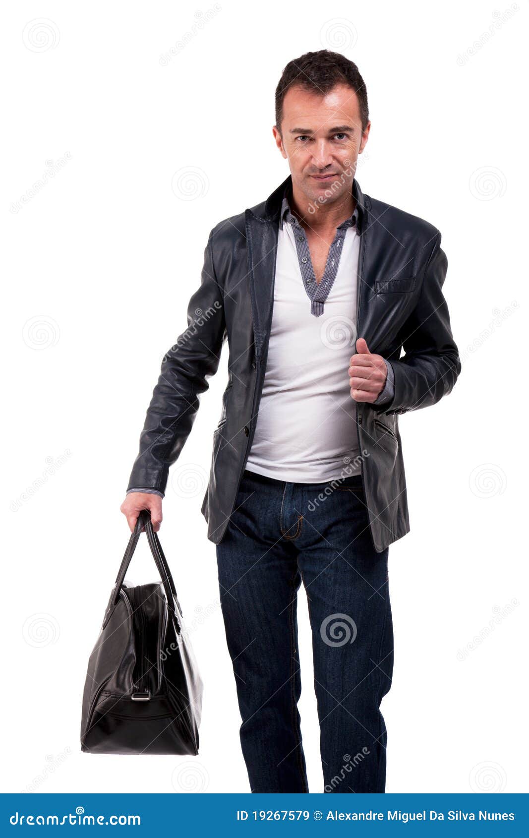man with handbag