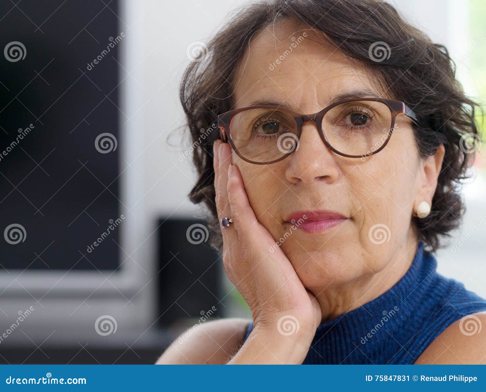 Portrait Of A Mature Woman With Glasses Stock Image Image Of Lady