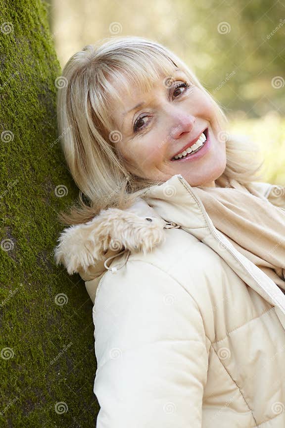 Portrait Mature Woman Outdoors Stock Image Image Of Enjoying Outdoors 55894581