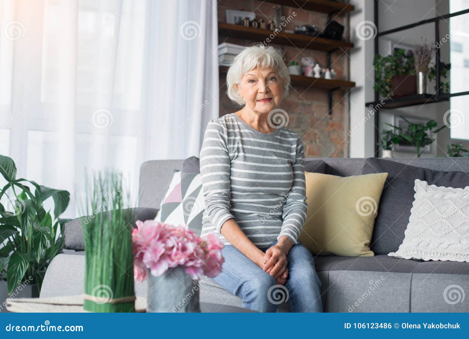 old lady living room