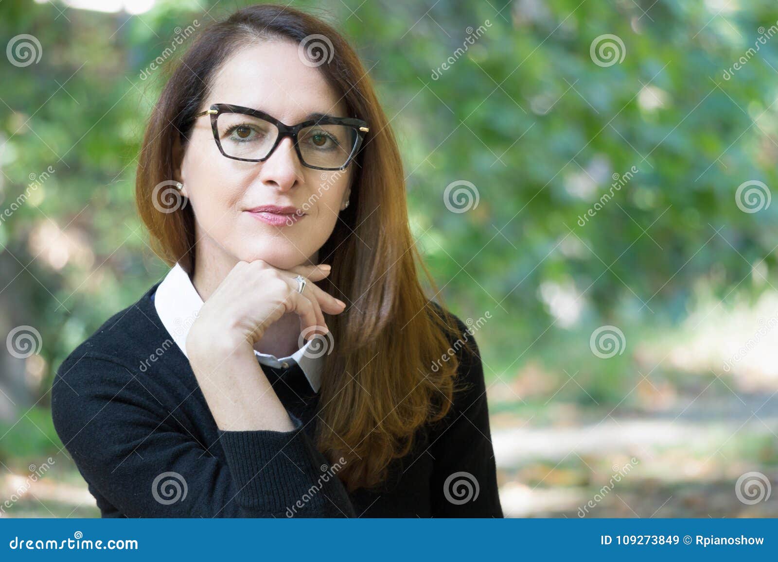Portrait Of A Mature Woman Wearing Glasses Stock Image
