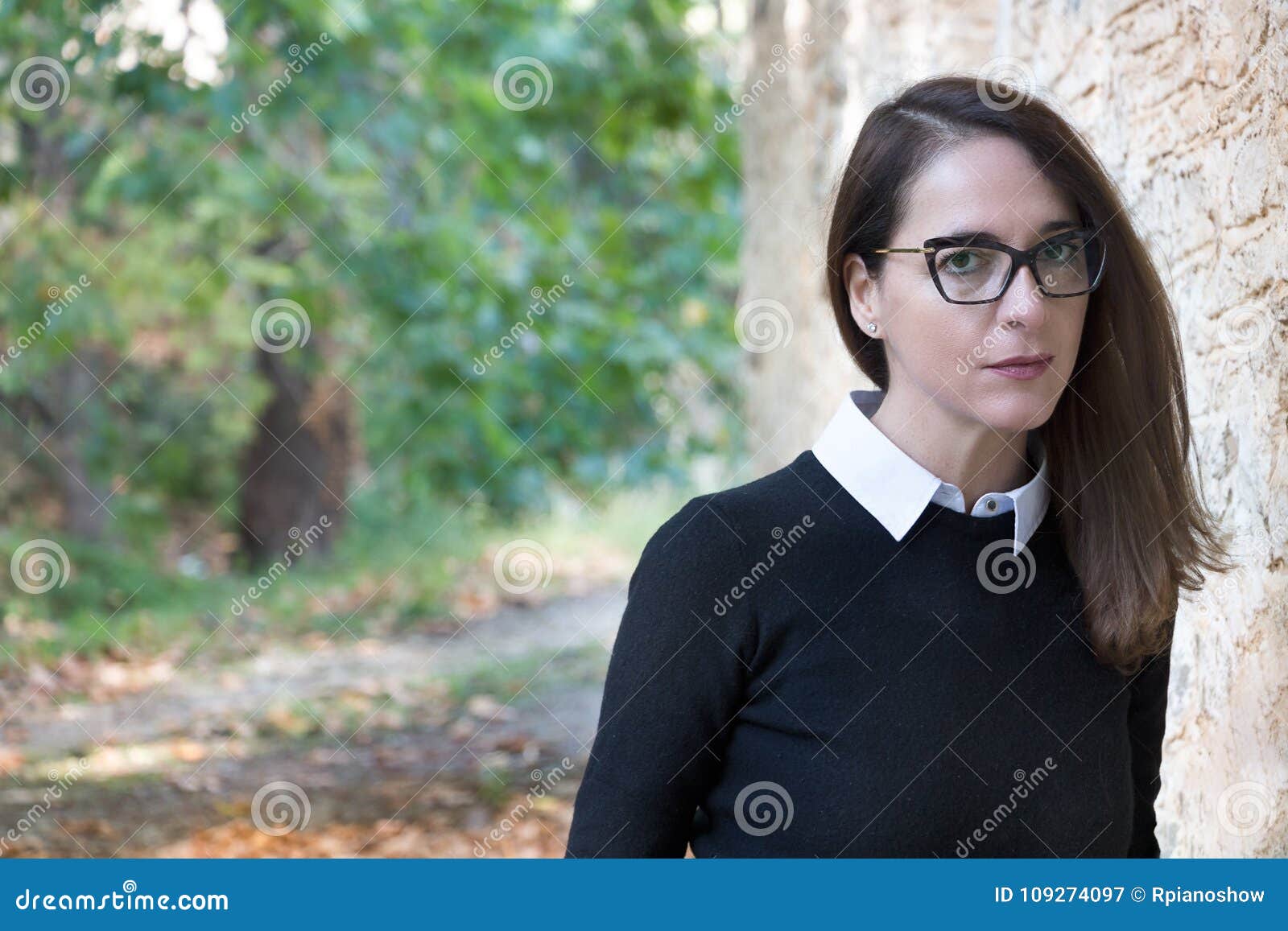 Portrait Of A Mature Woman Wearing Glasses Stock Image