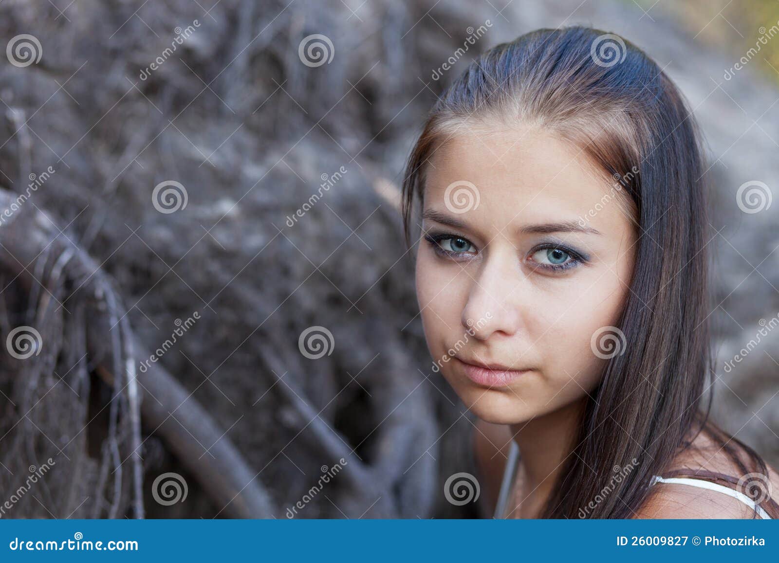 Portrait of Melancholy Girl Stock Image Image of people, head 26009827