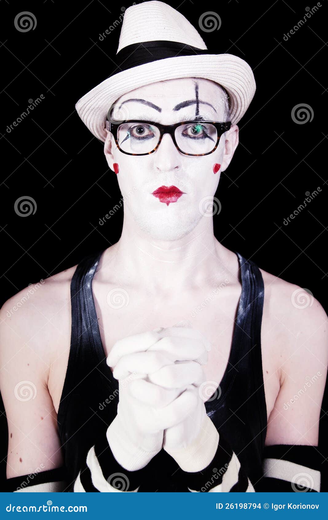 Portrait Of The Mime Theater Glasses Stock Photo Image of male, actor
