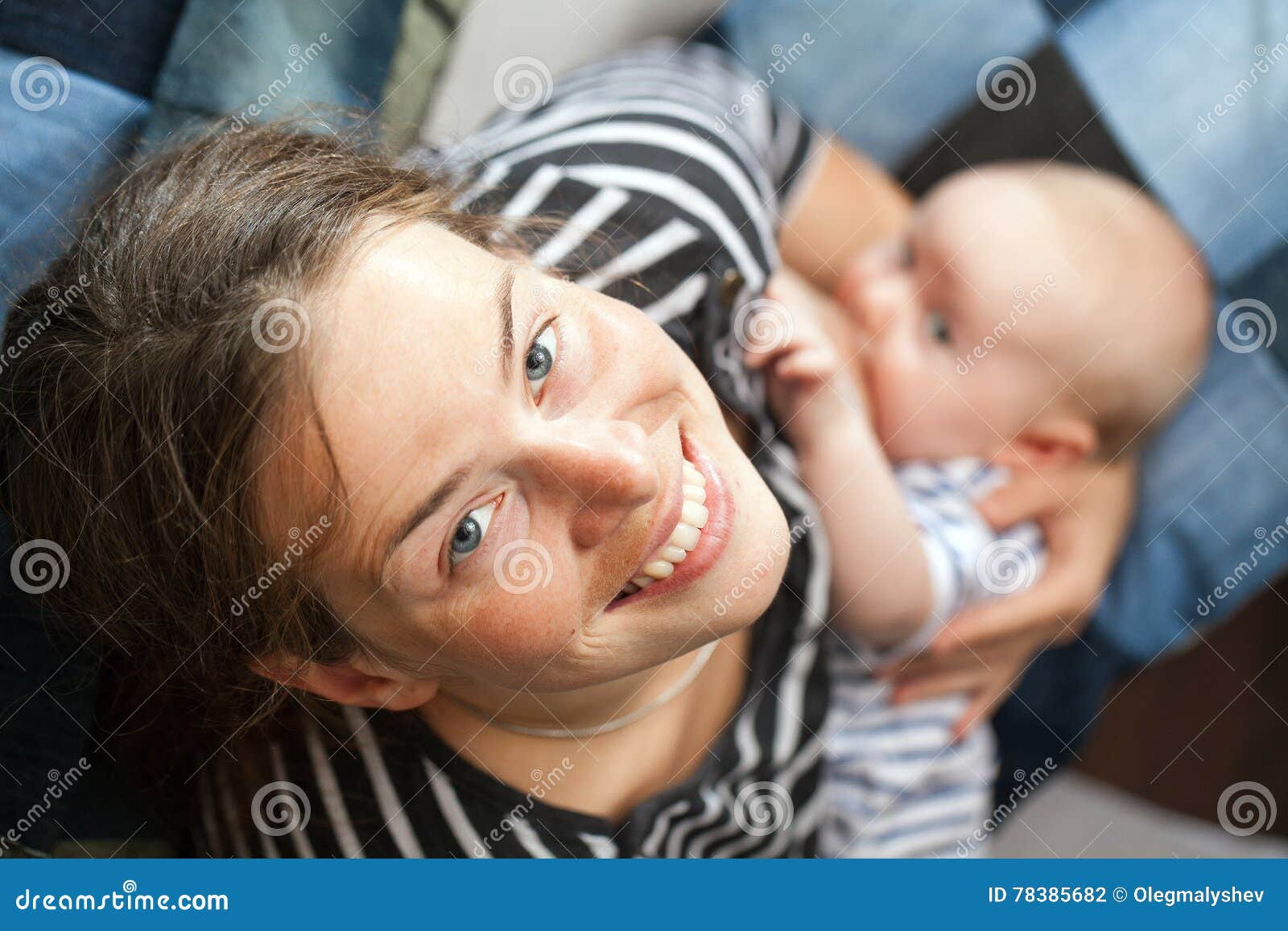 Portrait Mom and Baby Breastfeeding Stock Photo Image of crying, baby 78385682