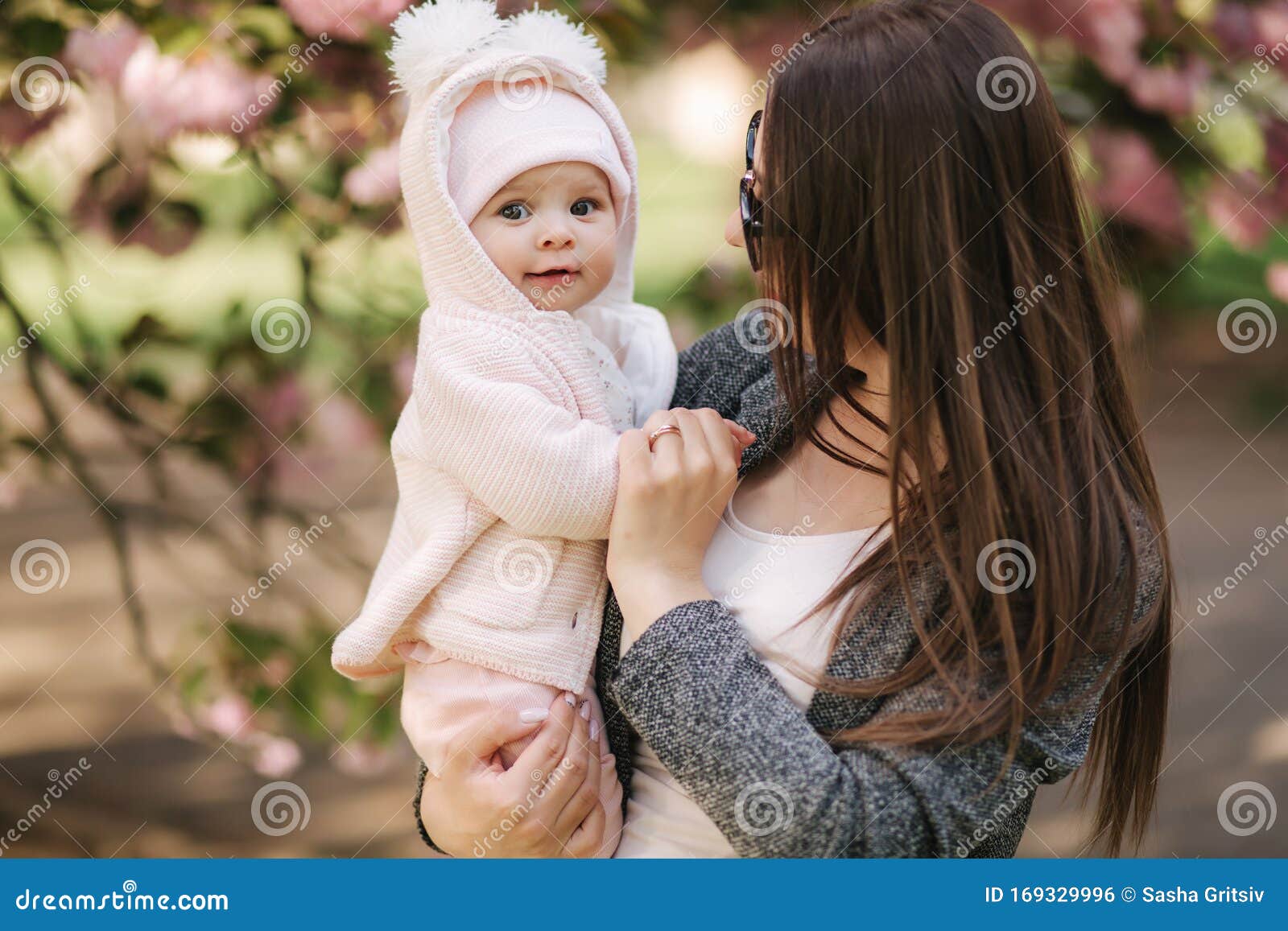 Portrait of Mother and Her Little Baby Girl. Beautiful Mom and ...