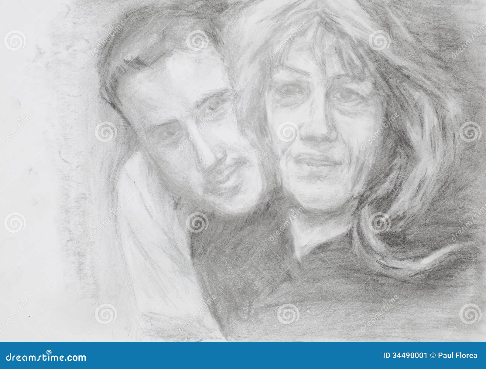 Portrait of Mother and Her Son Stock Illustration - Illustration of