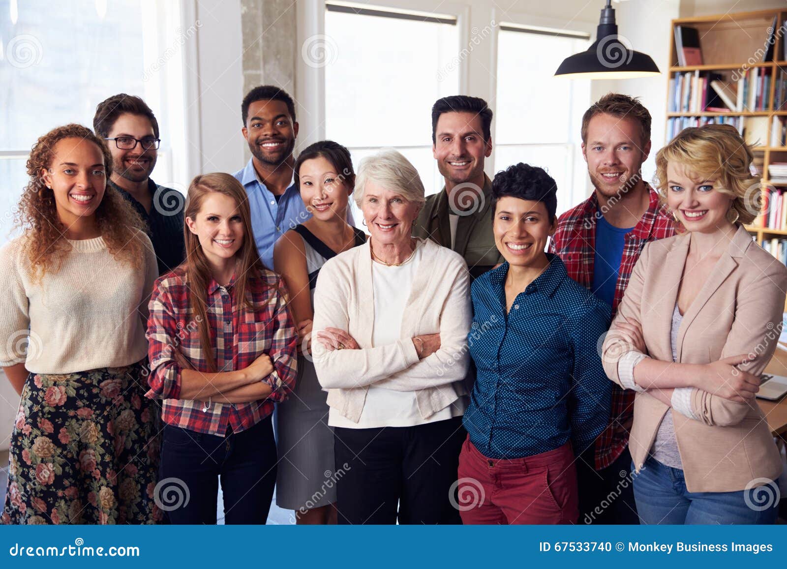 portrait of multi-cultural business team in office