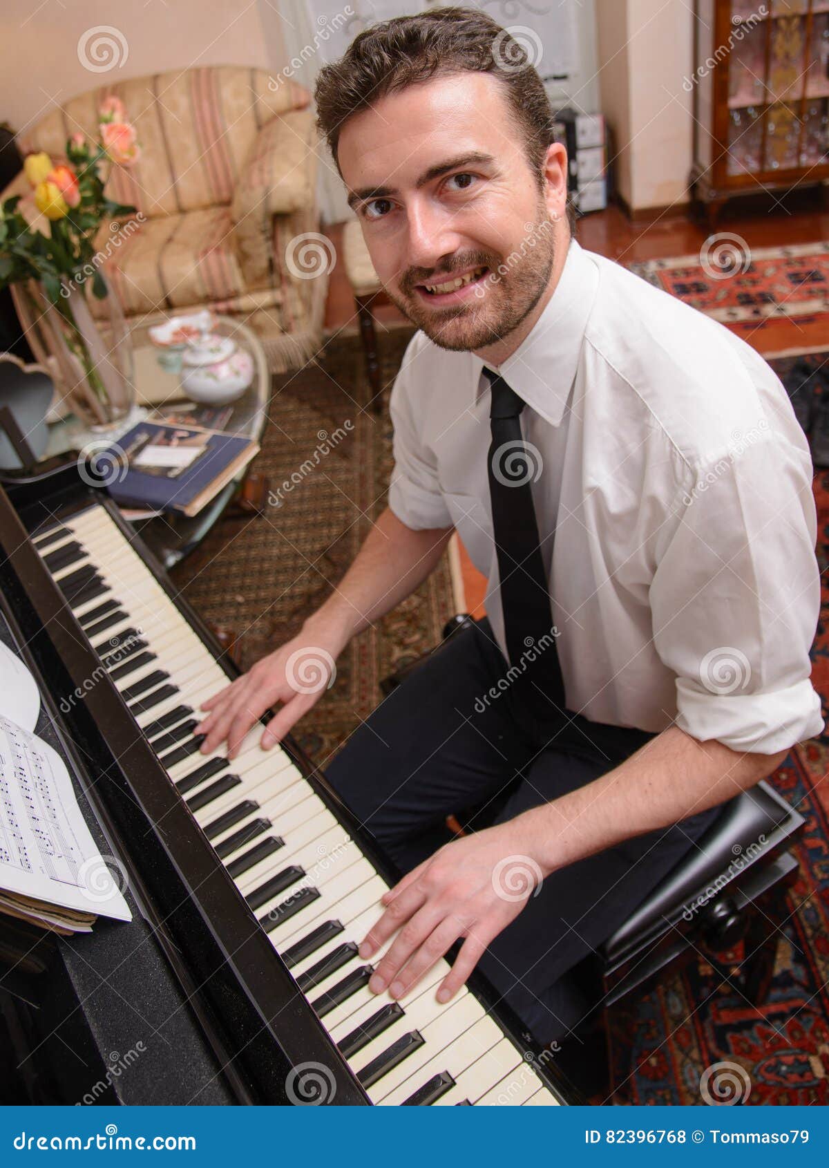 Performer Playing Baritone Saxophone In Parade Stock Image