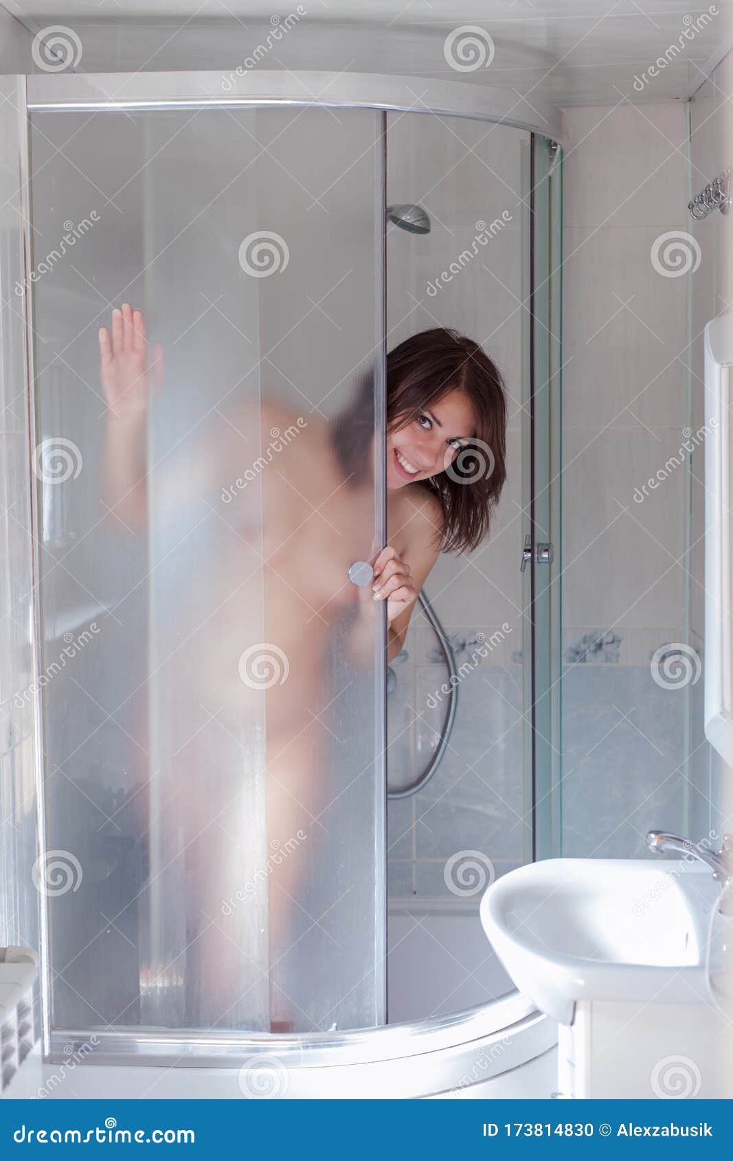 a girl in bathroom
