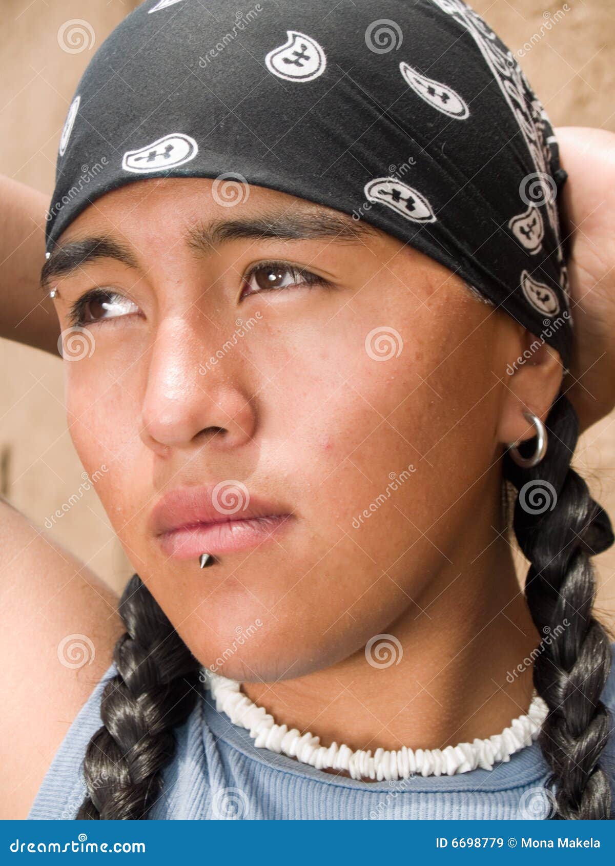 Portrait Of A Native American Teenage Boy Stock Image Im