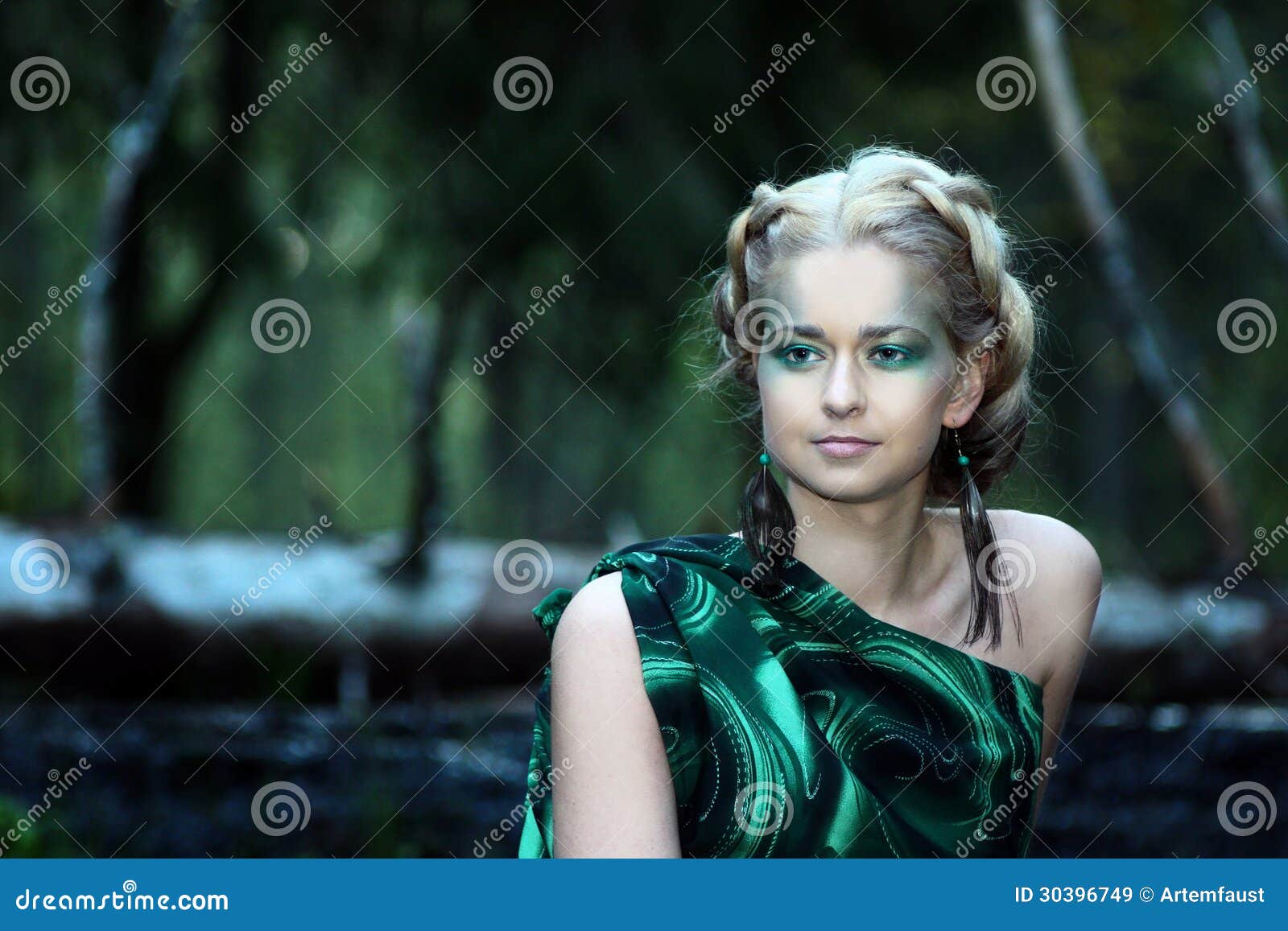 Fashion Portrait Young Naked Woman Garden Stock Photo 