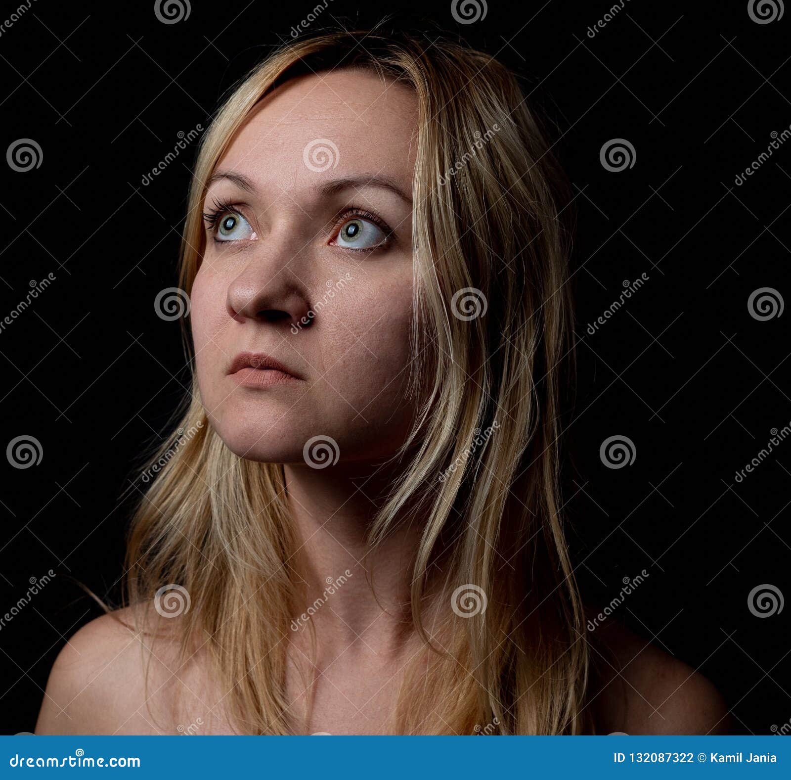 Looking up to the left