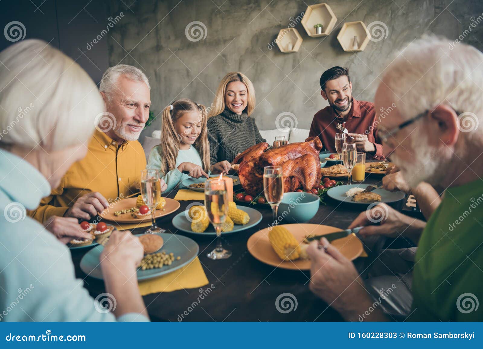 Portrait of Nice Affectionate Cheerful Big Full Family Couples Enjoying ...