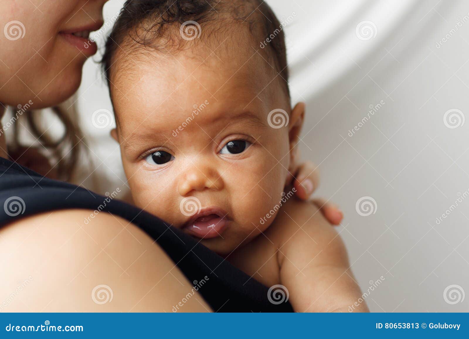 Portrait Nouveau Ne Africain Mignon Adorable De Bebe Image Stock Image Du Enfance Portez