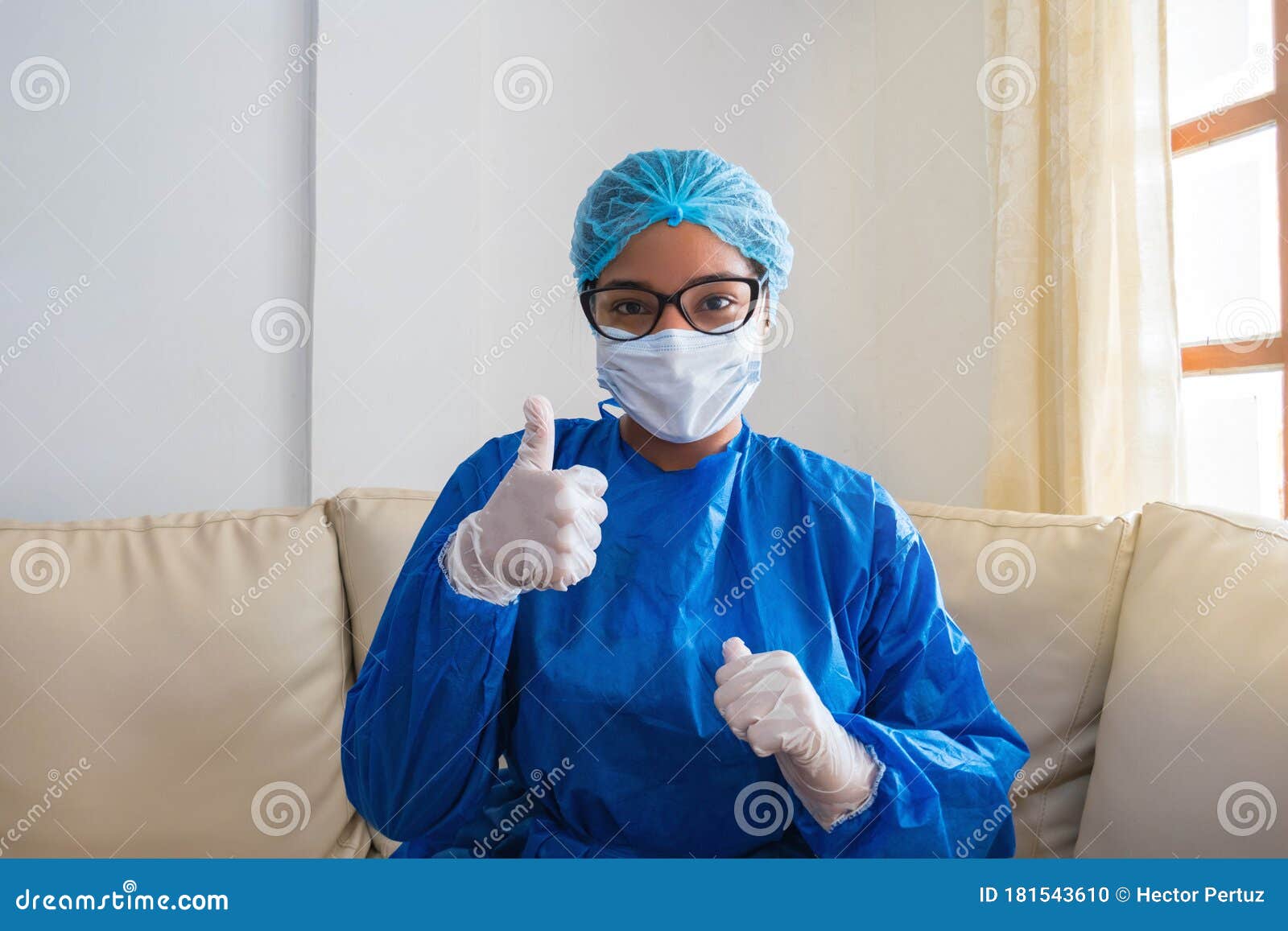 Portrait Of Nurse Pushing Empty Stretcher Royalty-Free Stock Image