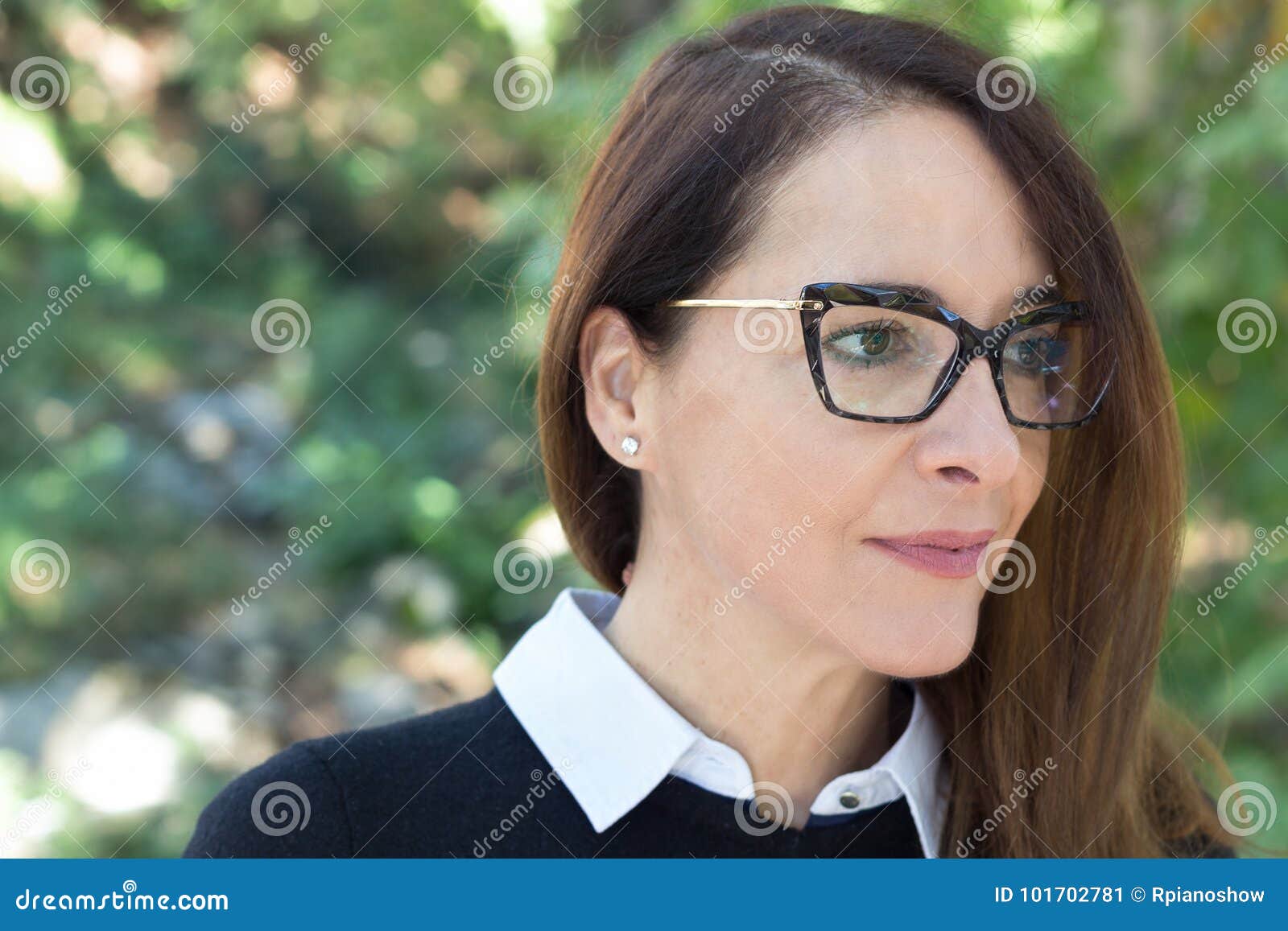 Portrait Of A Mature Woman Wearing Glasses Stock Image