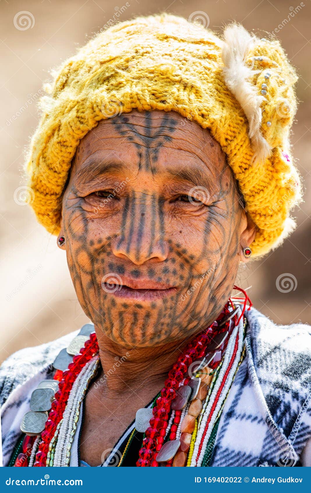 Woman with a traditional facial tattoo and ear jewelry ethnic group of the  Chin ethnic minority Stock Photo Picture And Rights Managed Image Pic  IBR3896171  agefotostock